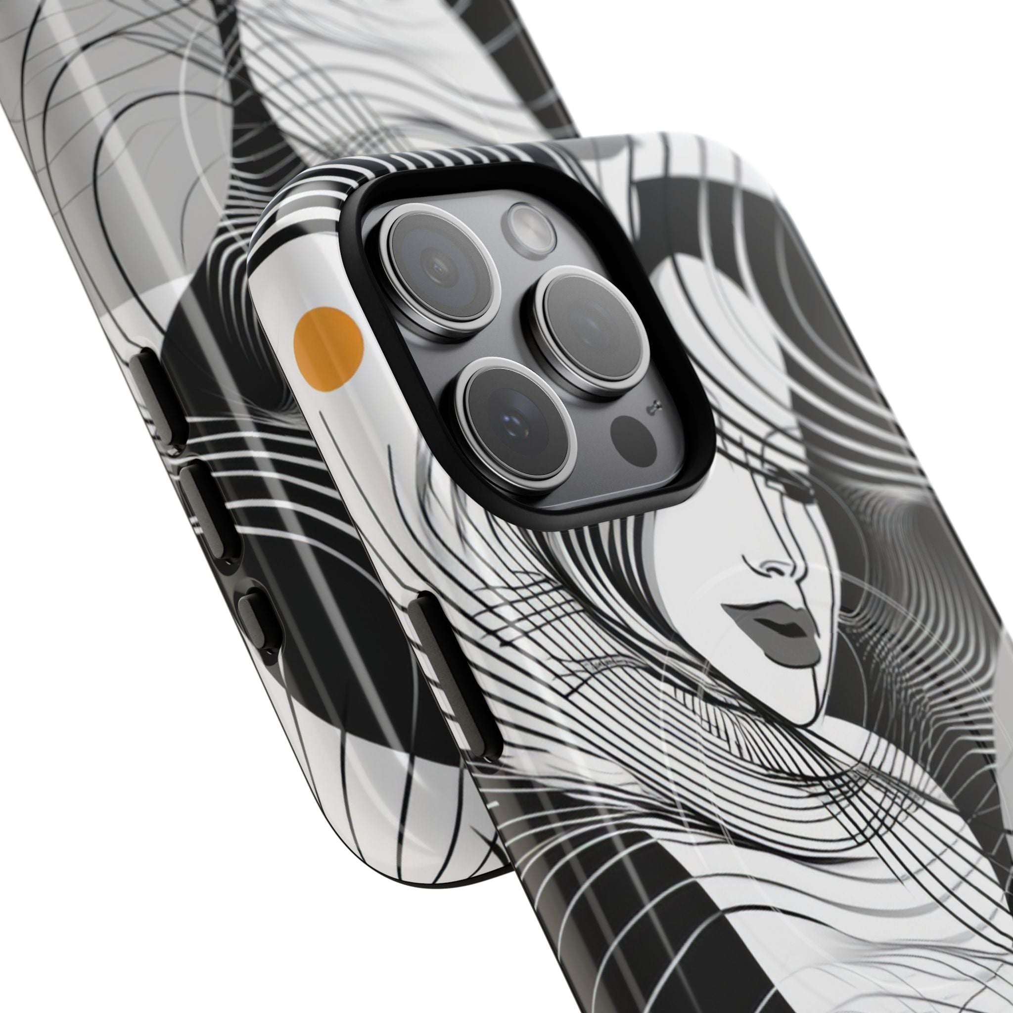 Orange Wave Motion iPhone 15 - Tough+