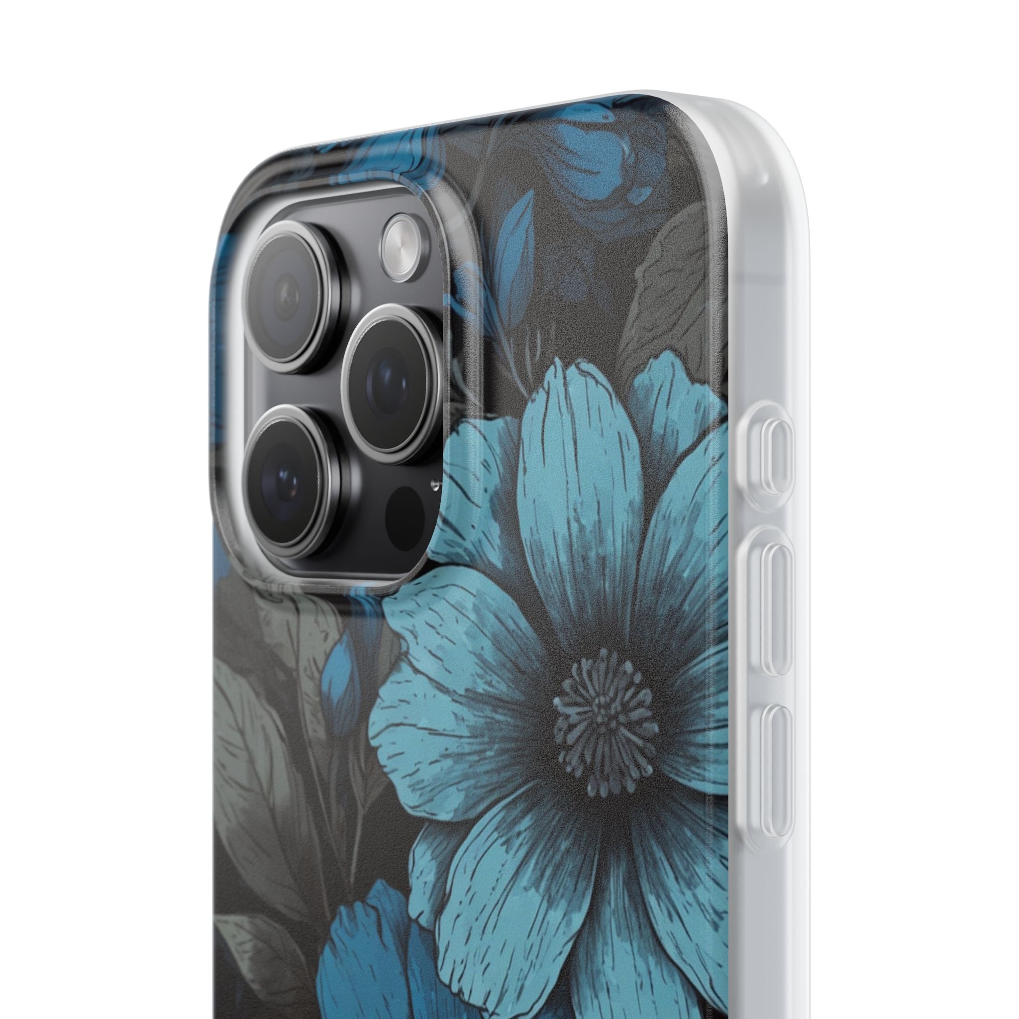Blue Petal Radiance iPhone 15 Pro Max Case - Soft