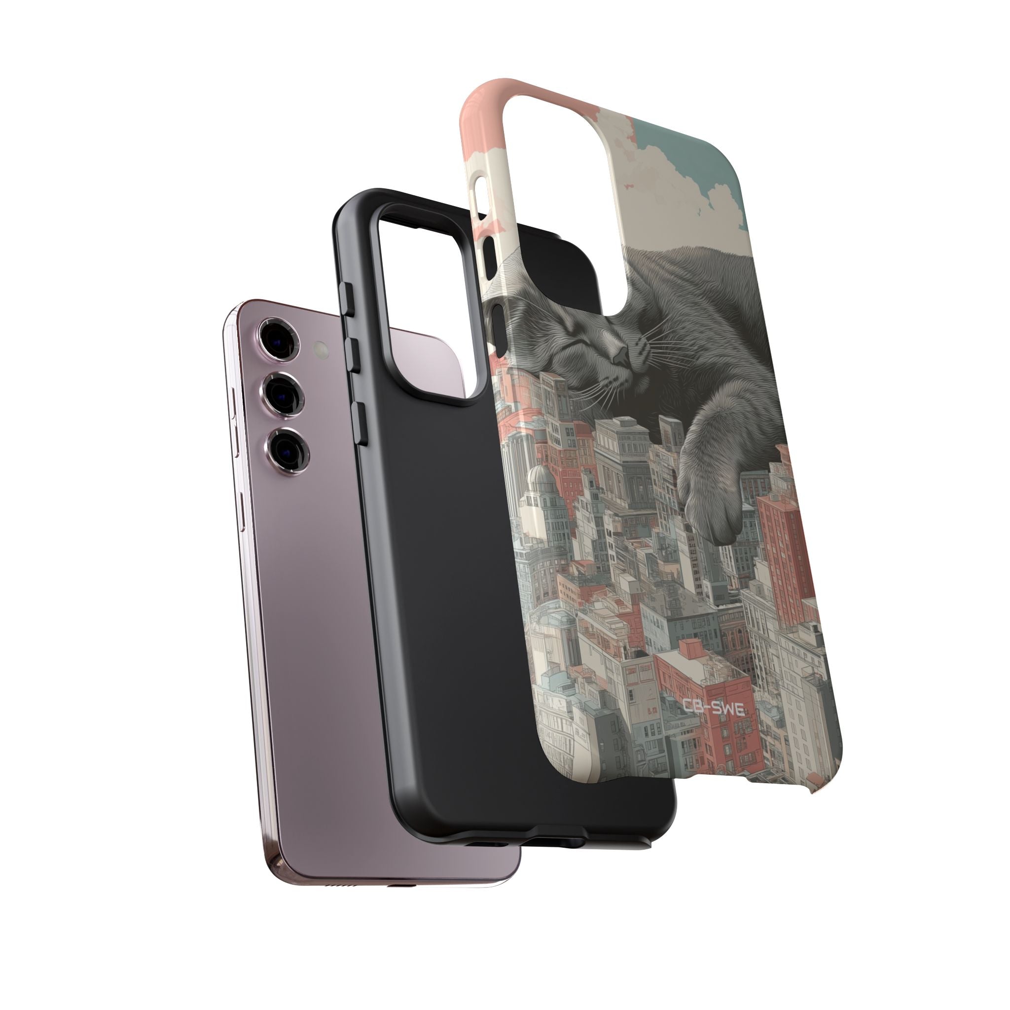 Cat Rests Over City - Samsung Case