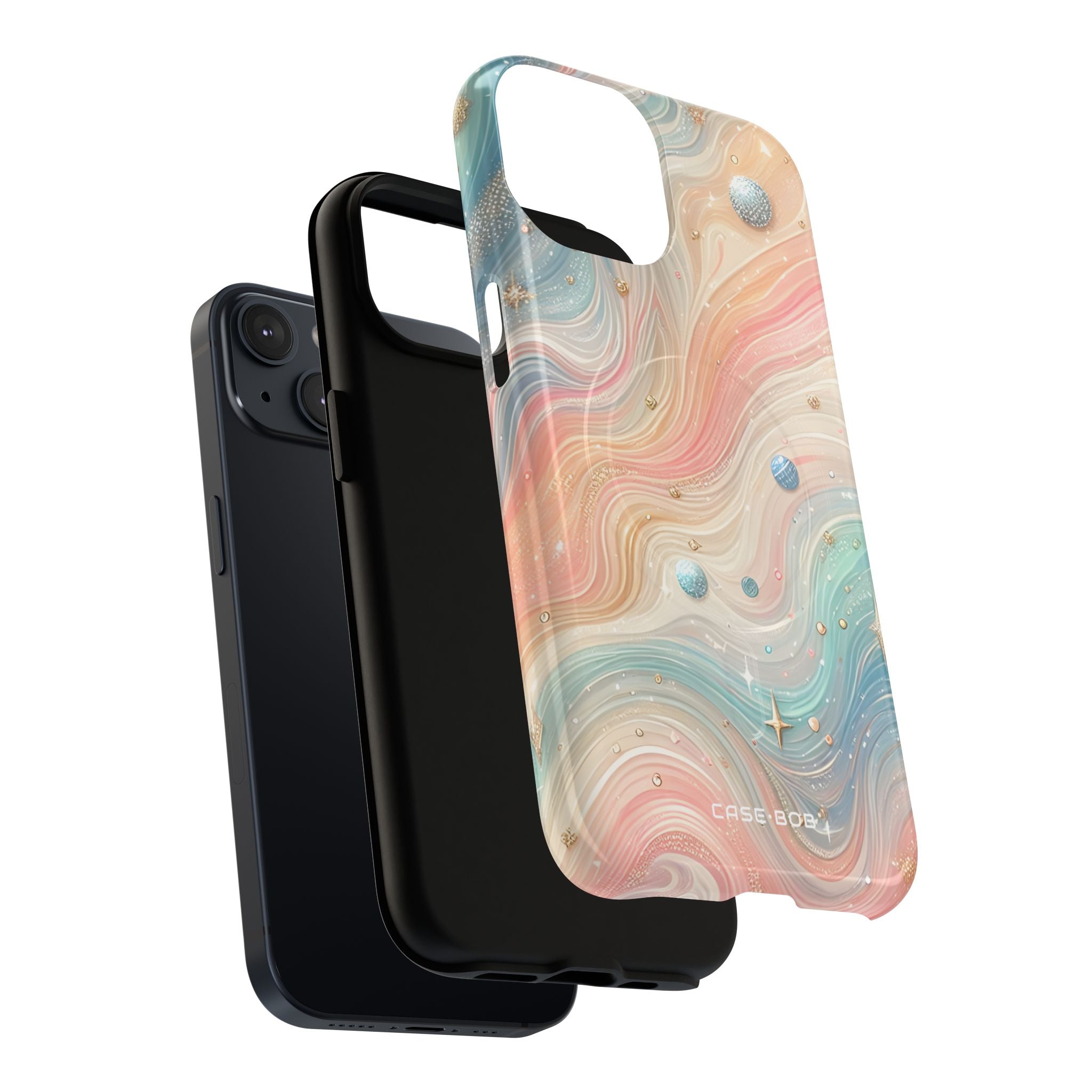 Iridescent Swirls iPhone 14 Case - Tough+