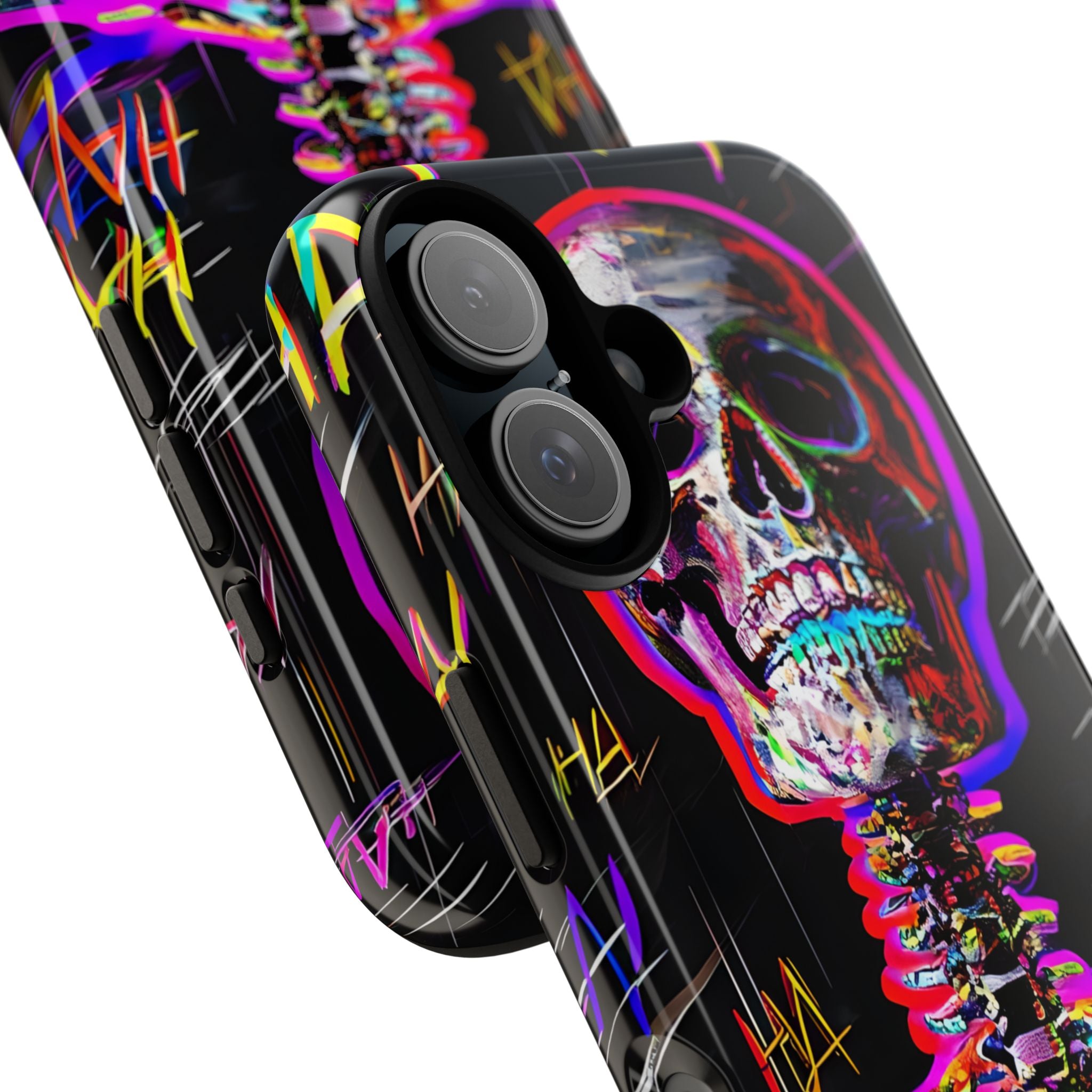 Neon Skeleton Chaos - iPhone Case