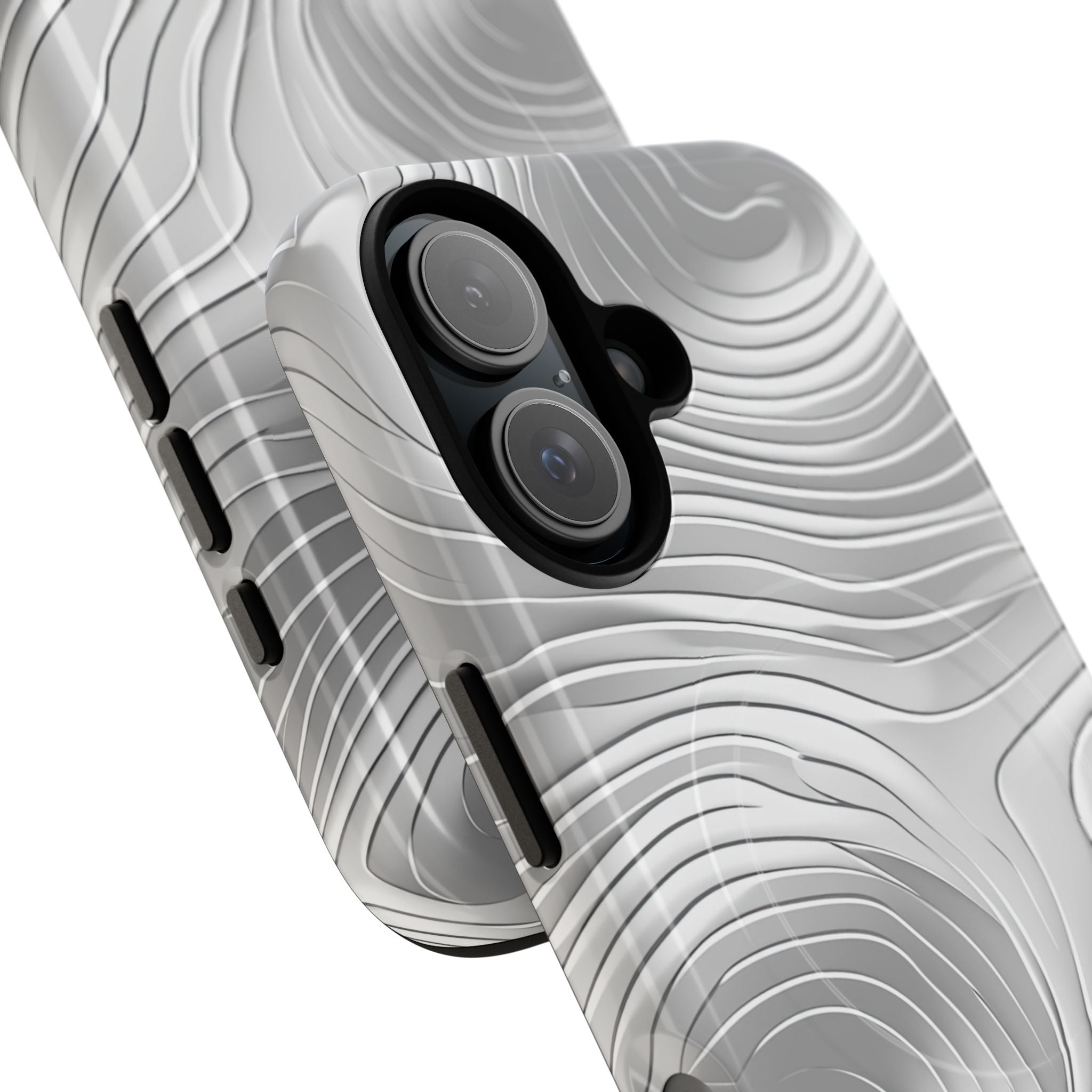Monochrome Flow Lines iPhone 16 - Tough+
