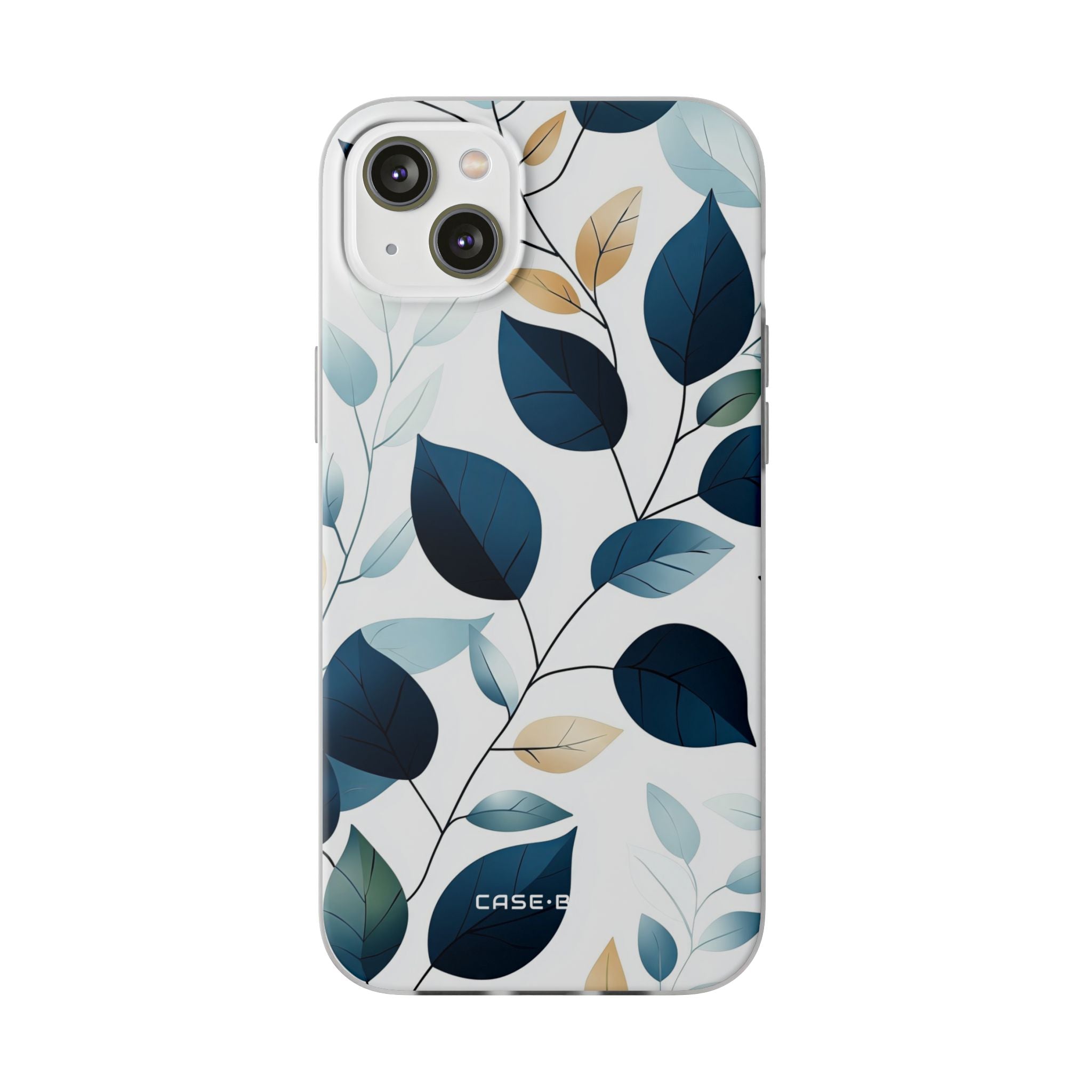 Navy Leaf Veins iPhone 14 Plus Case - Soft