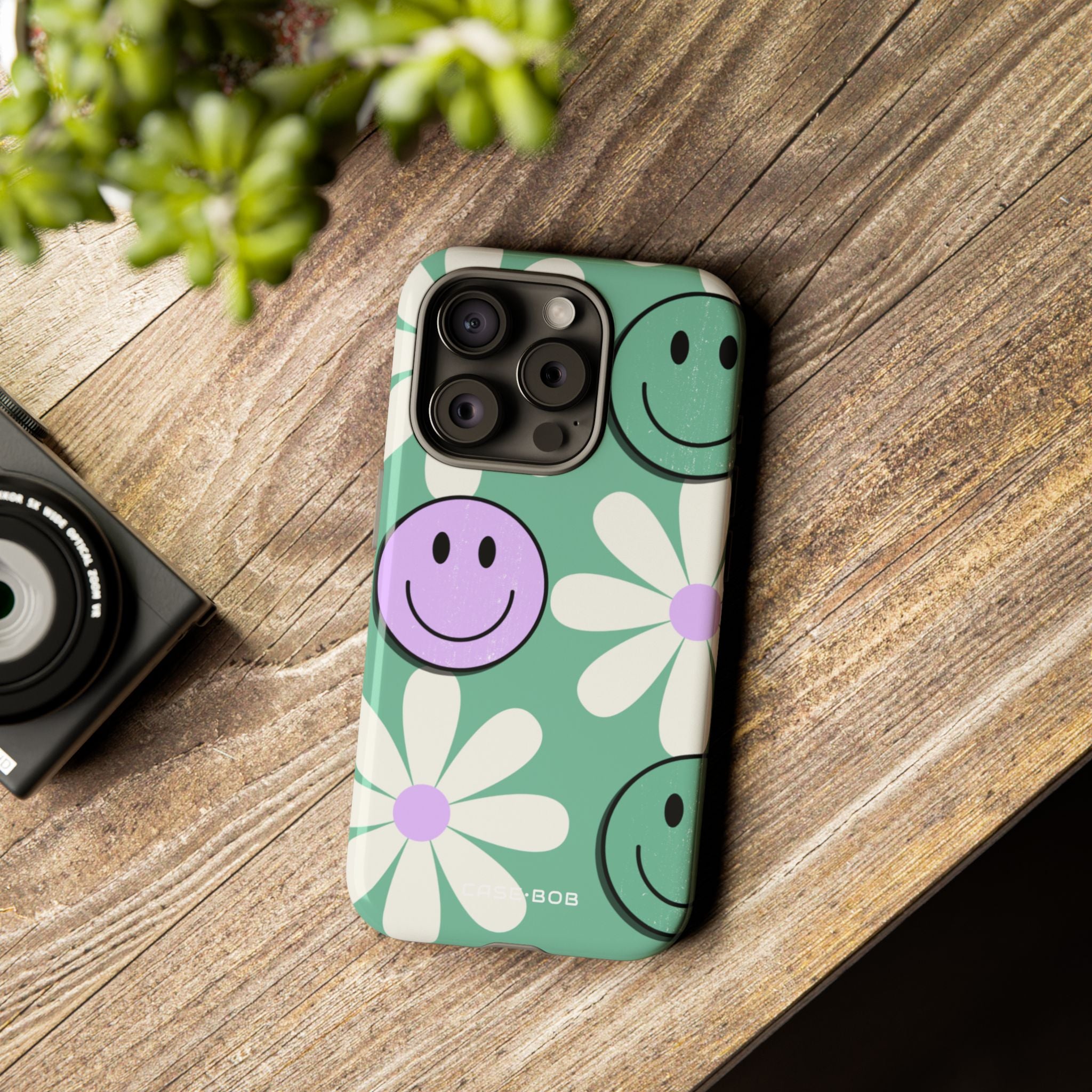 Smiley Daisy Glow iPhone 15 Pro Case - Tough