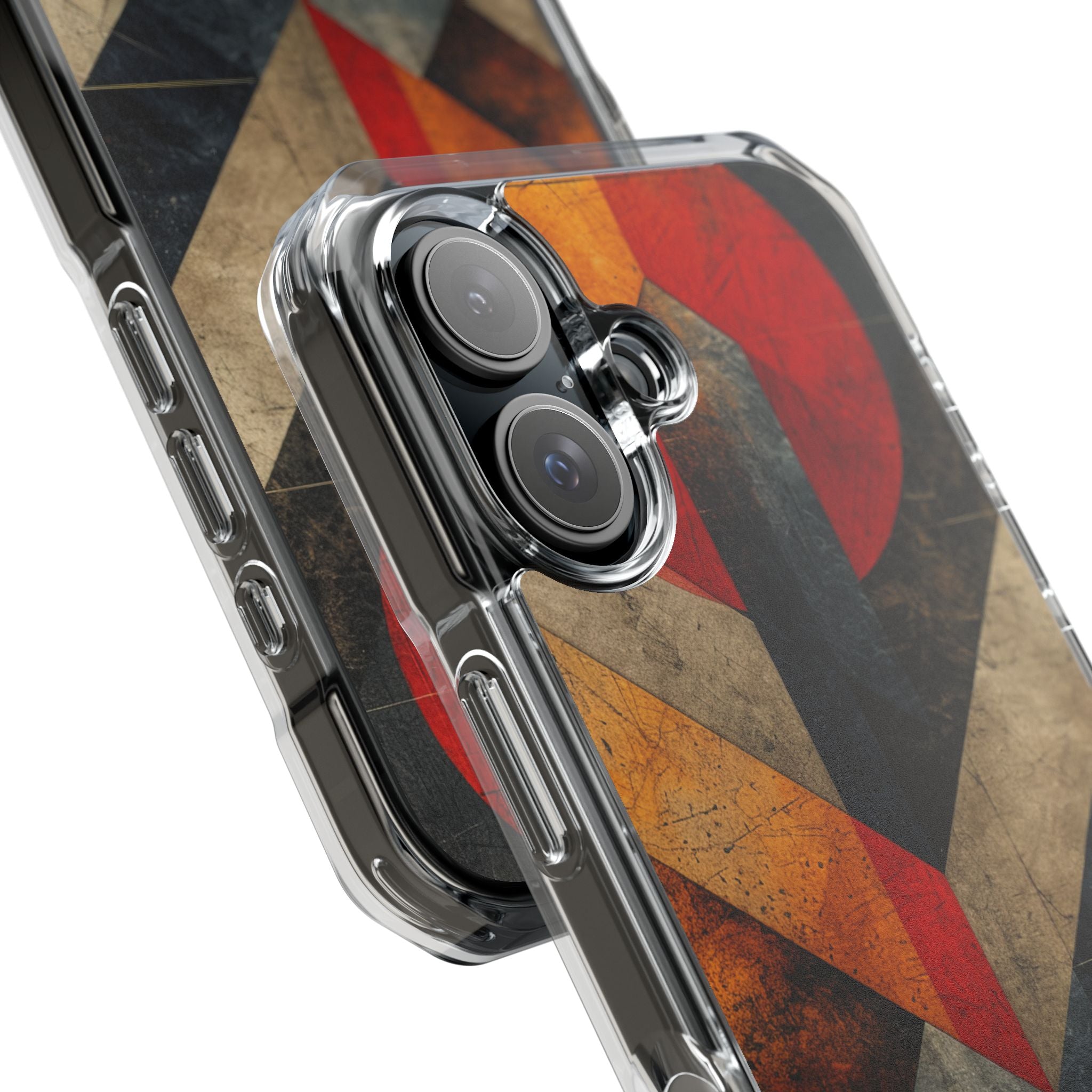 Crimson Circle Geometry iPhone 16 - Impact Clear+