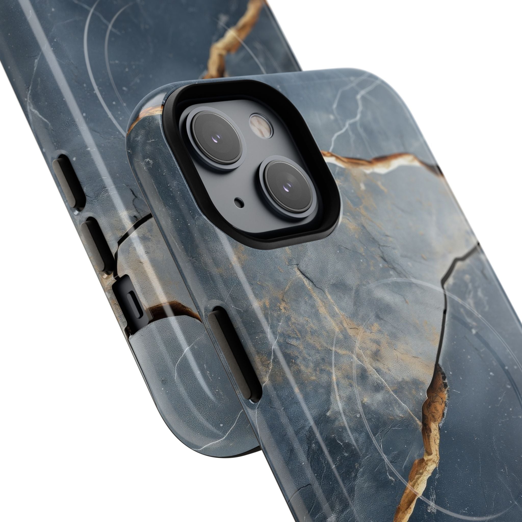 Jagged Vein Navy iPhone 14 Case - Tough+