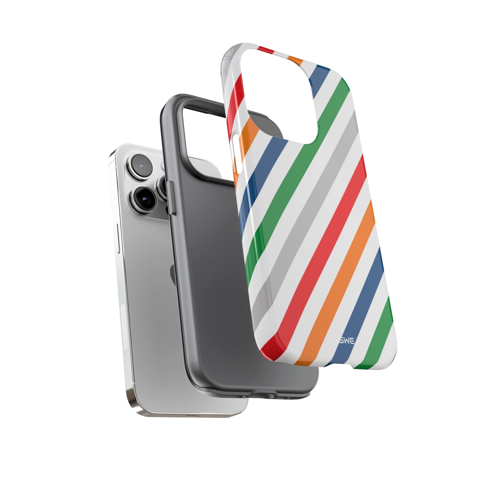 Vibrant Geometric Stripes - iPhone Case