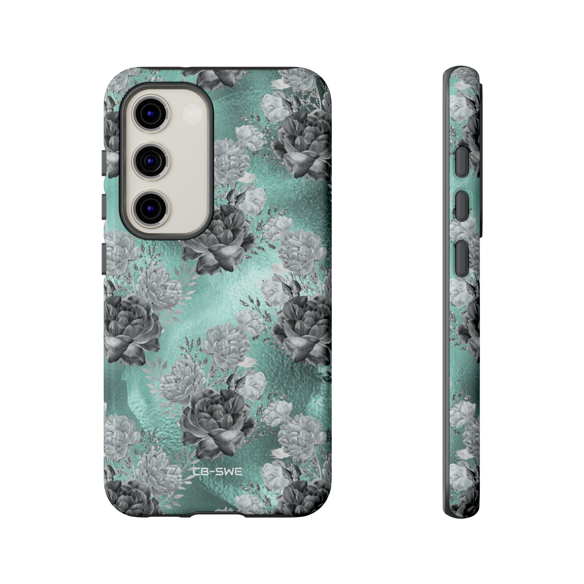 Teal Floral Elegance - Samsung Case