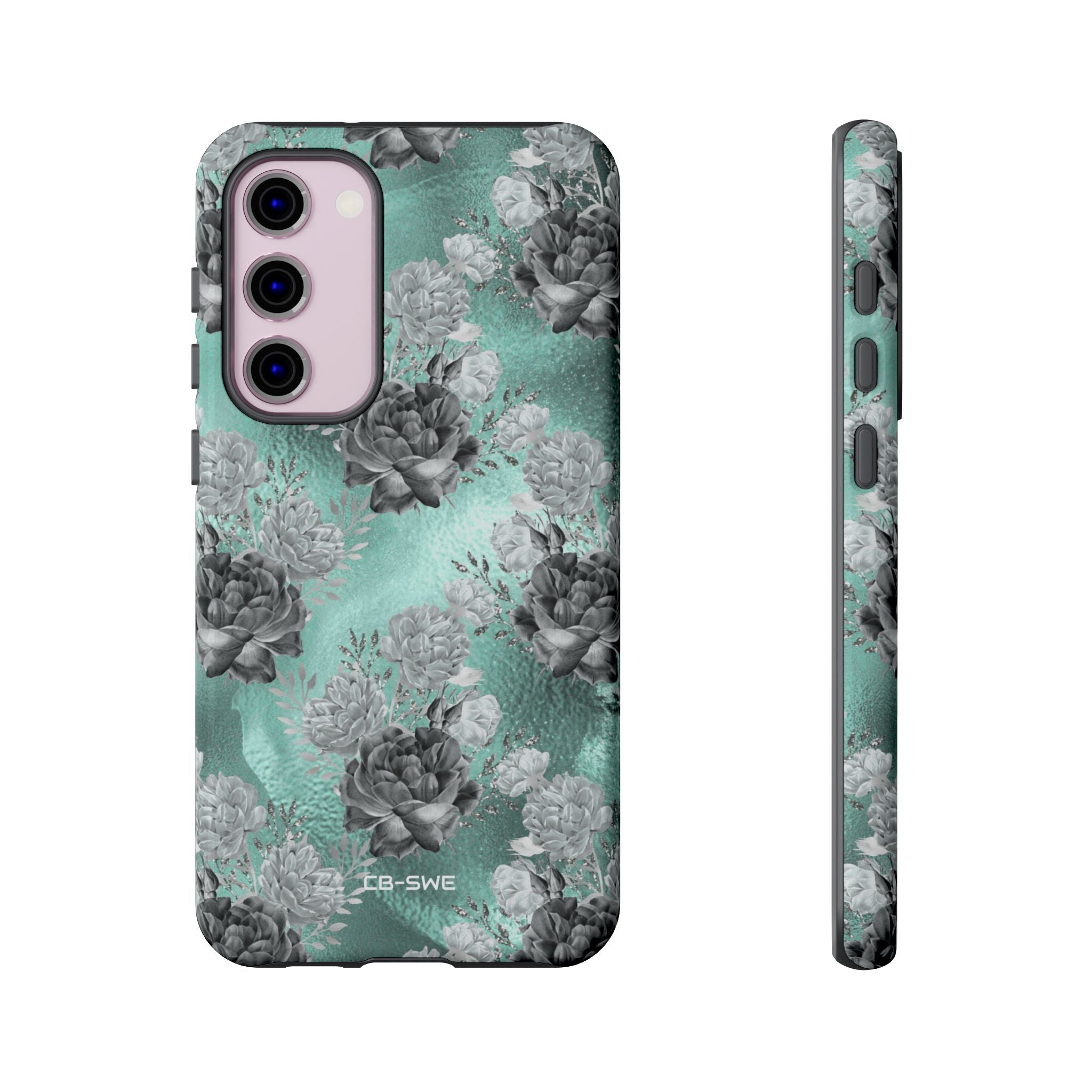 Teal Floral Elegance - Samsung Case