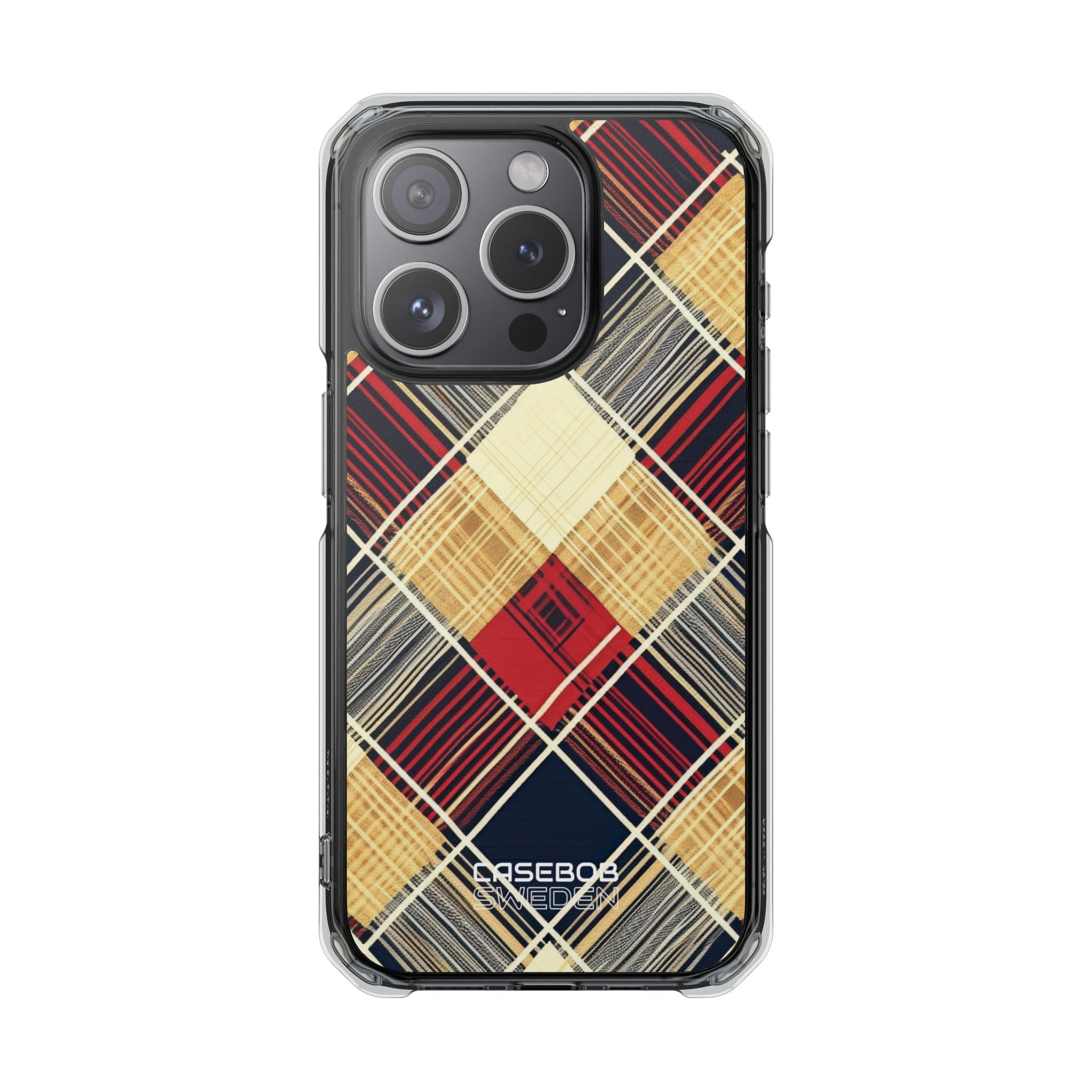 Plaid Diamond Tapestry iPhone 15 - Impact Clear+