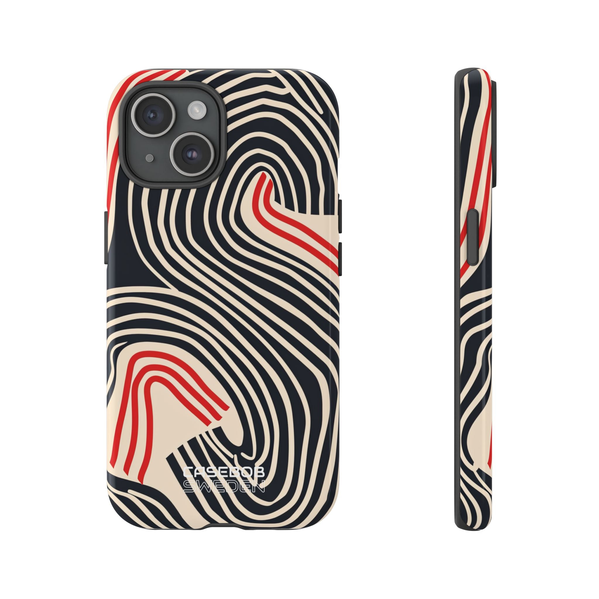 Wavy Red Flow iPhone 15 - Tough