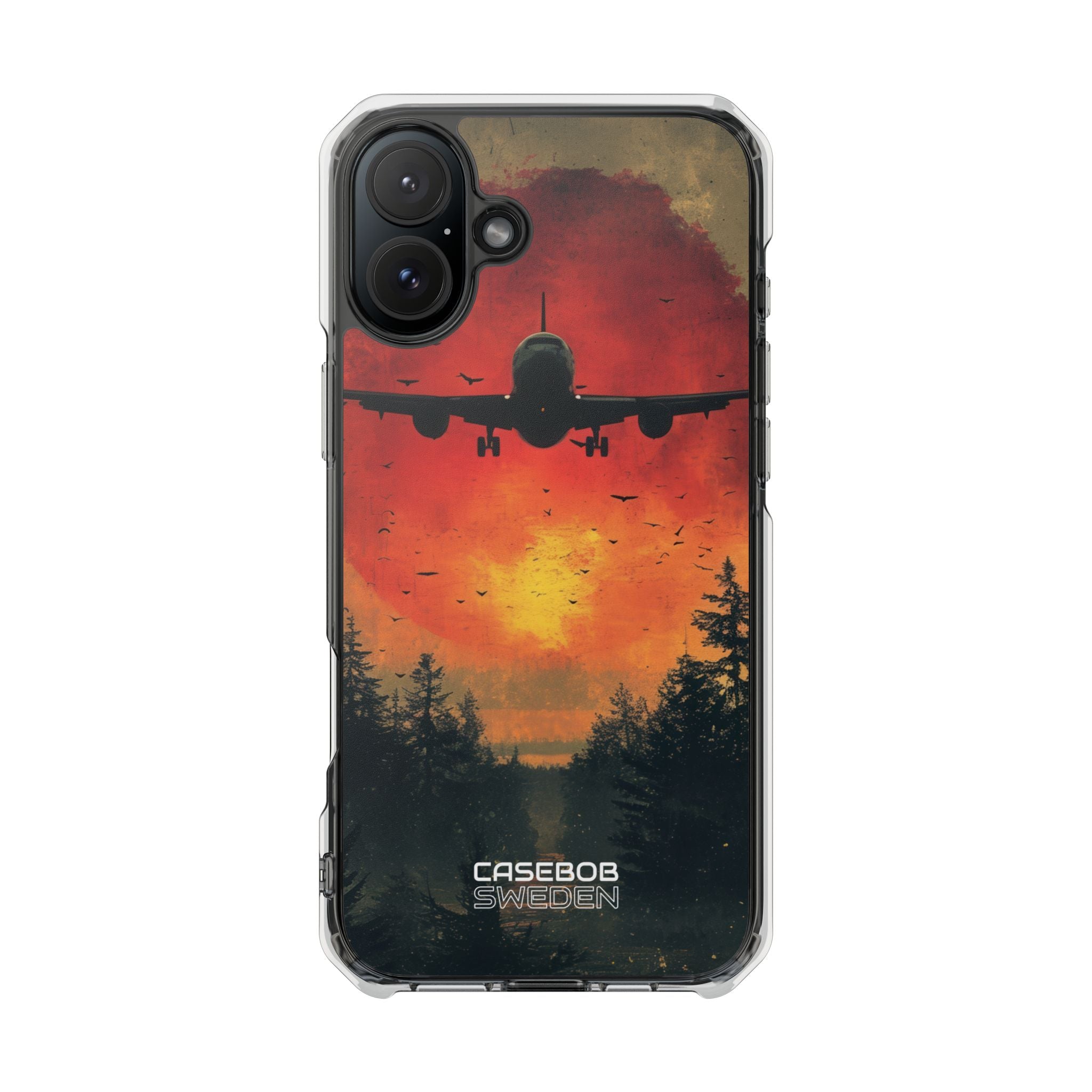 Crimson Sky Flight iPhone 16 - Impact Clear+