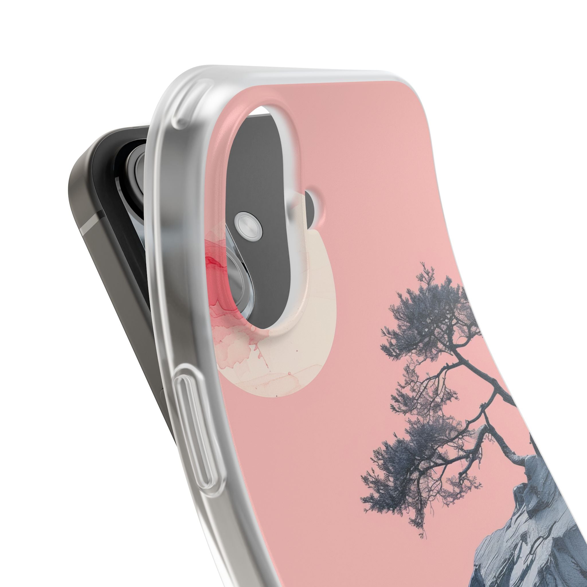 Crimson Moon Tree iPhone 16 Case - Soft