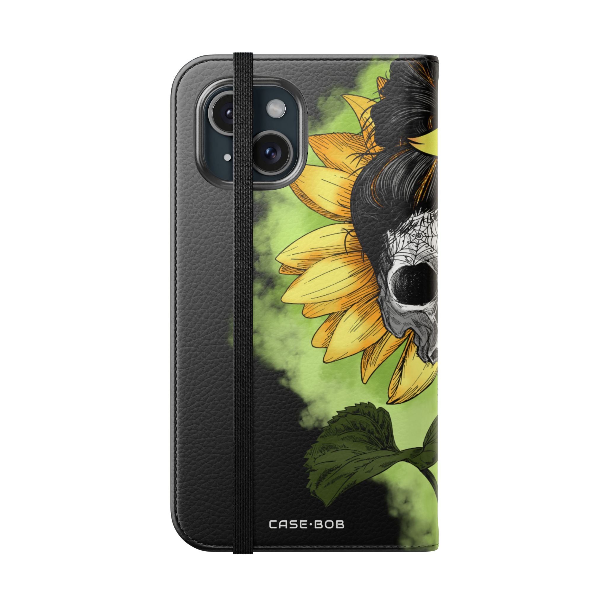 Skull Sunflower - iPhone 15 Case - Wallet