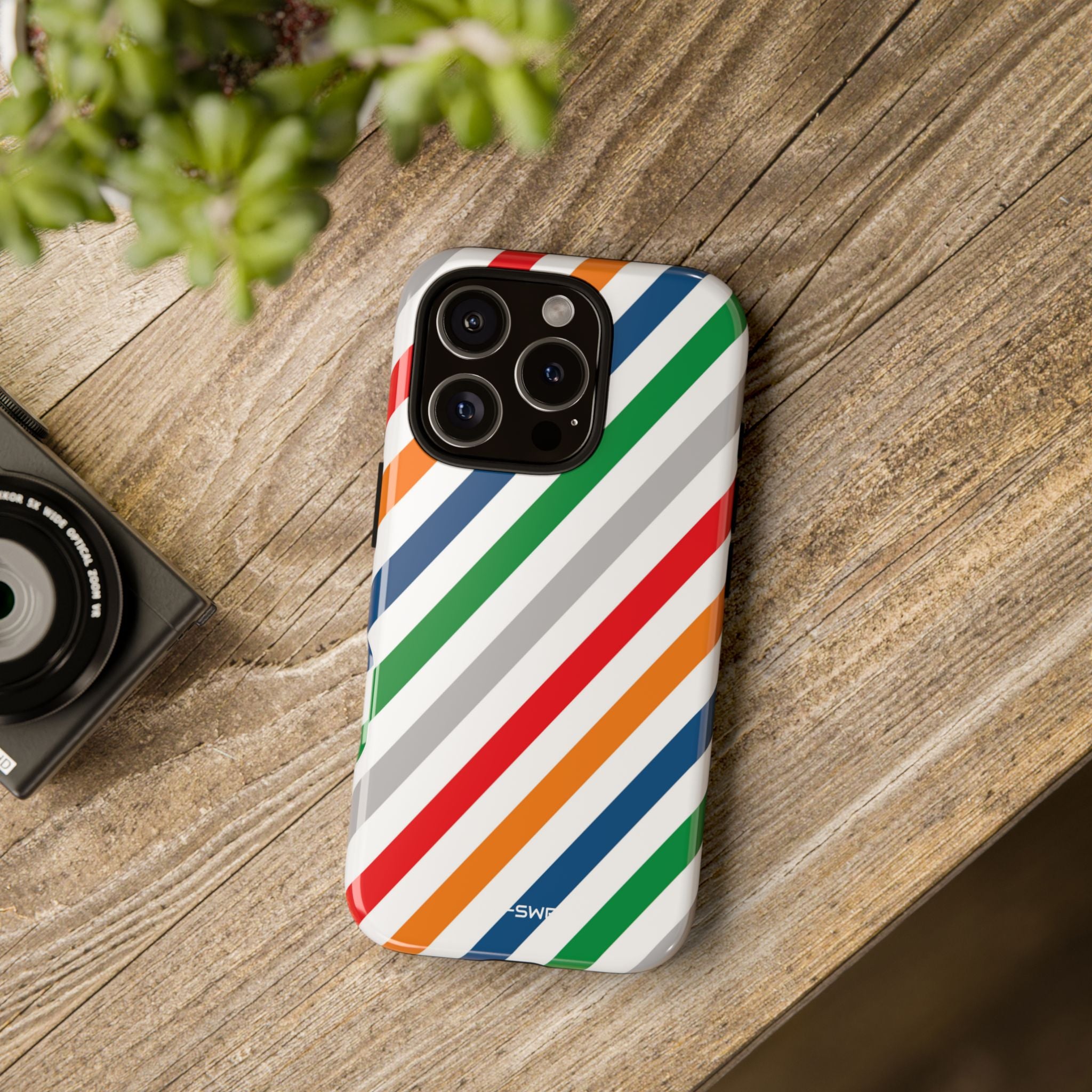 Vibrant Geometric Stripes - iPhone Case
