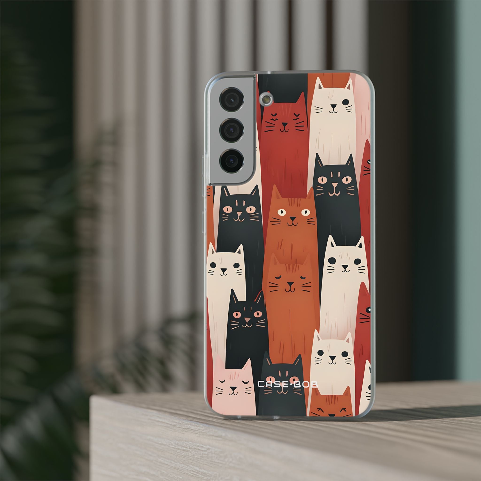 Elongated Cats Black Samsung S22 Plus Case - Soft