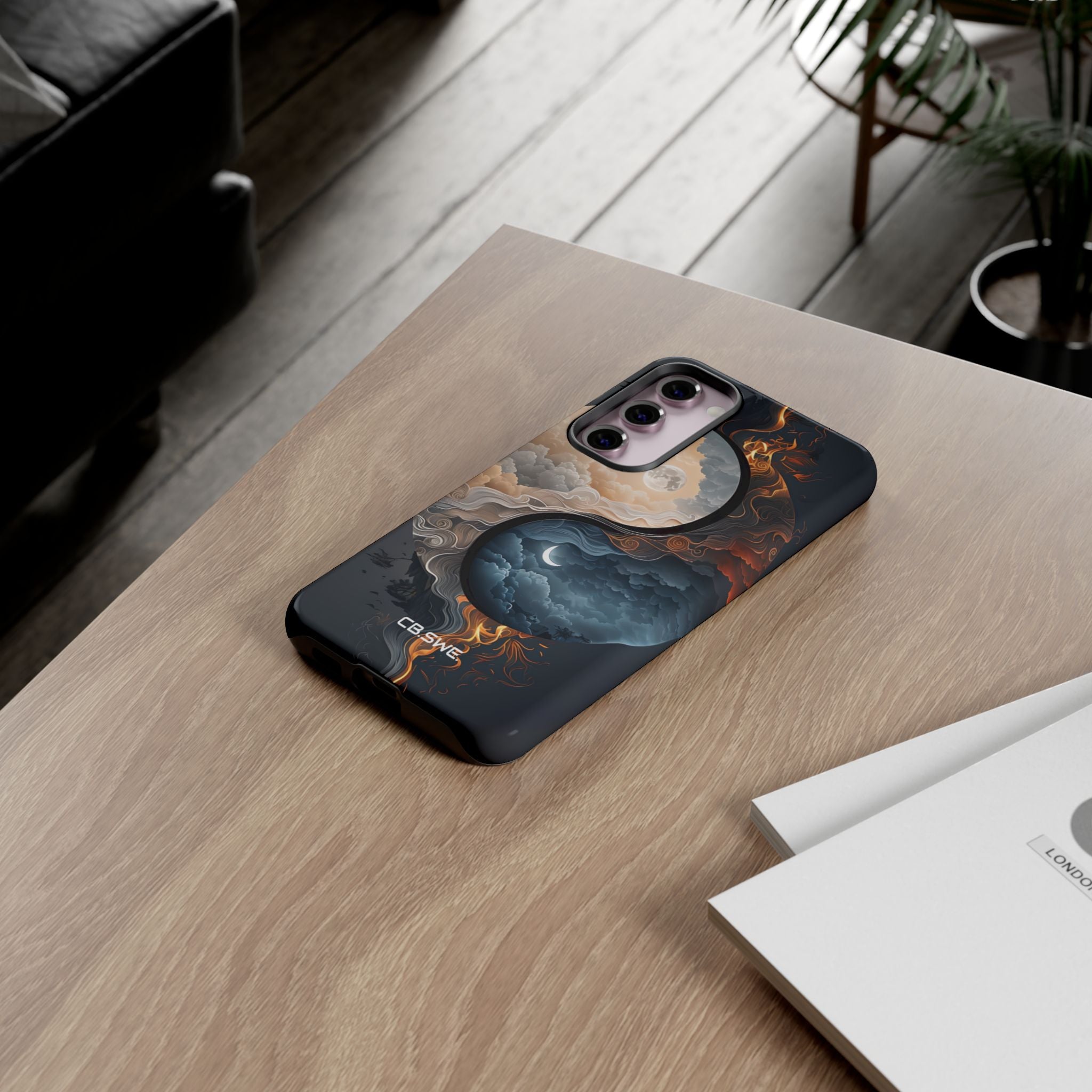 Surreal Day Night Yin Yang Symbol Artwork Phone Samsung S23 - Tough