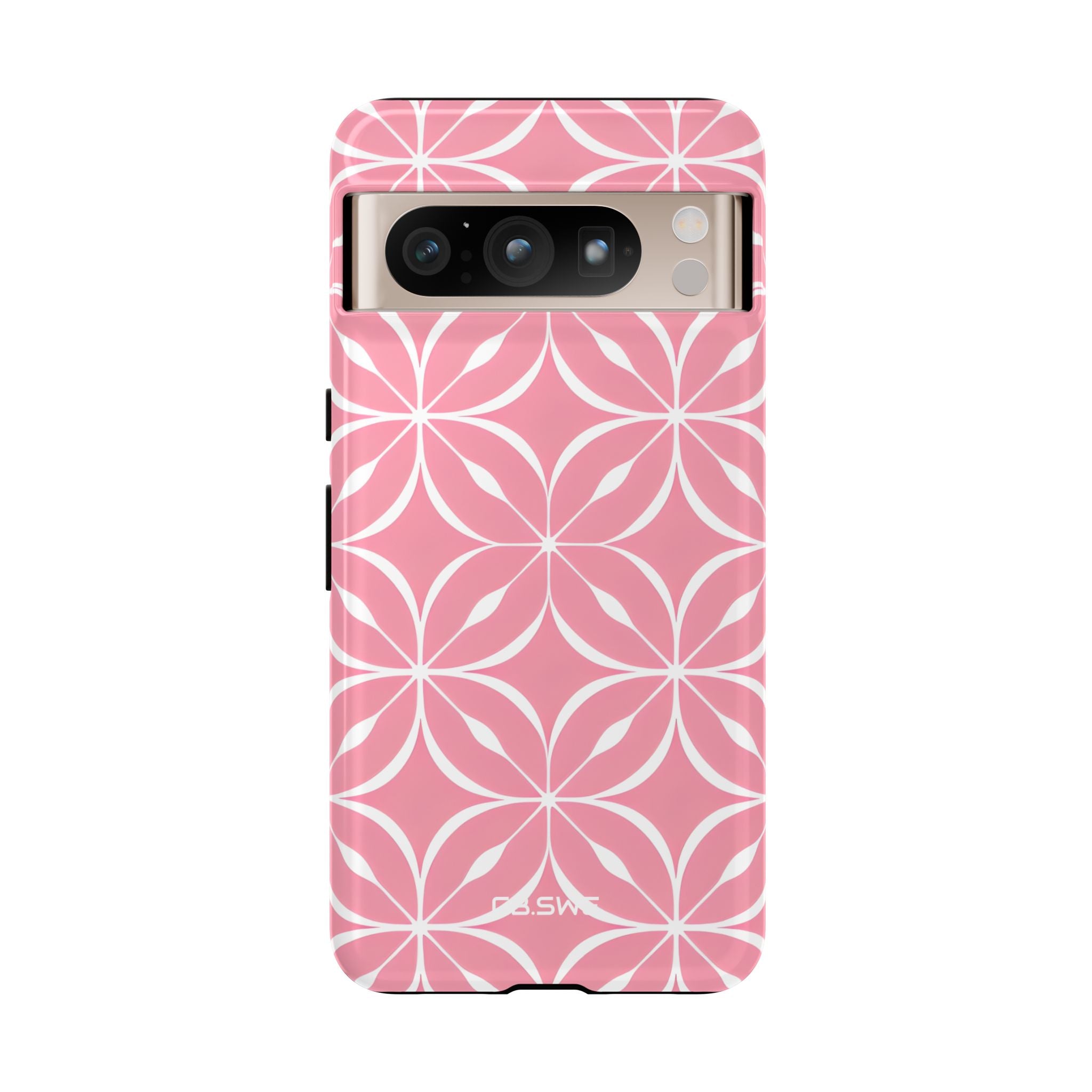 Intricate Overlapping Circle Geometric Light Pink Seamless Google Pixel 8 - Tough