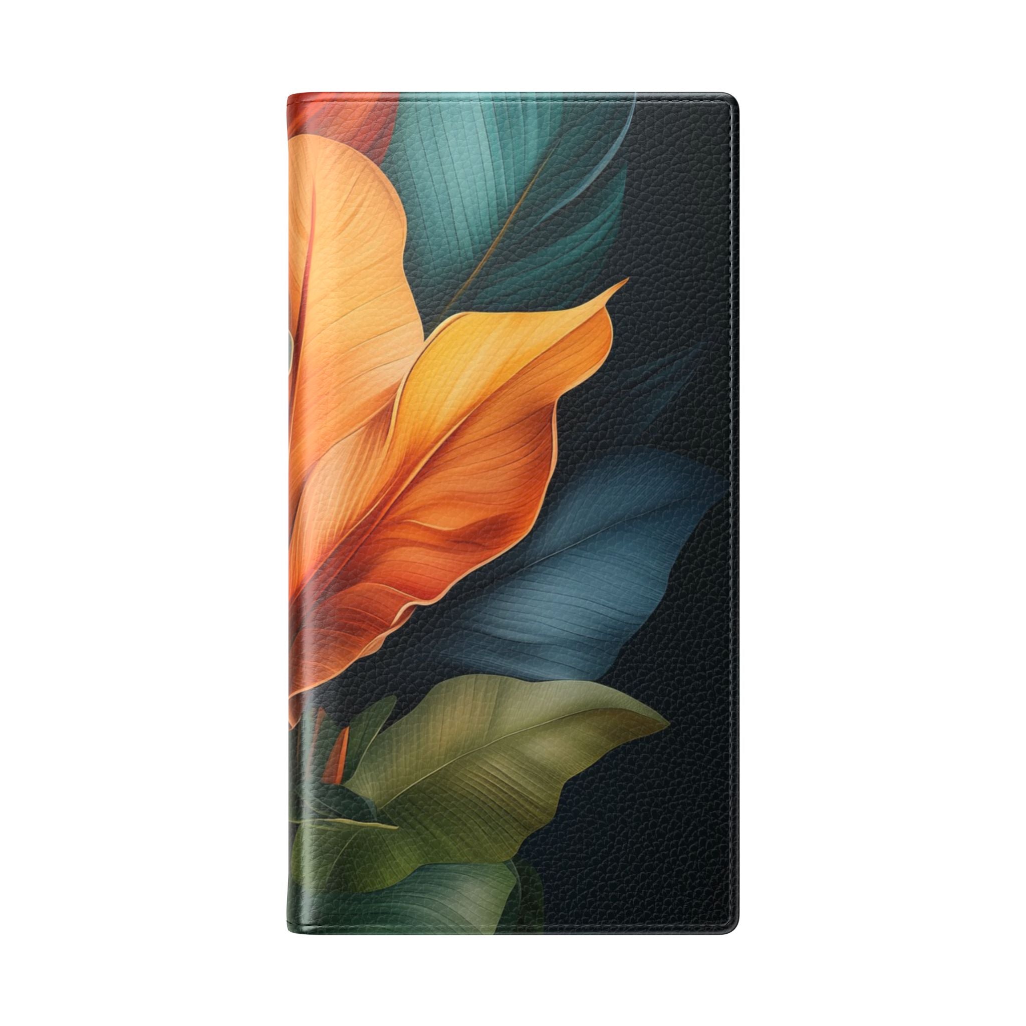 Tropical Ember Leaves - Samsung S23 Ultra Case - Wallet