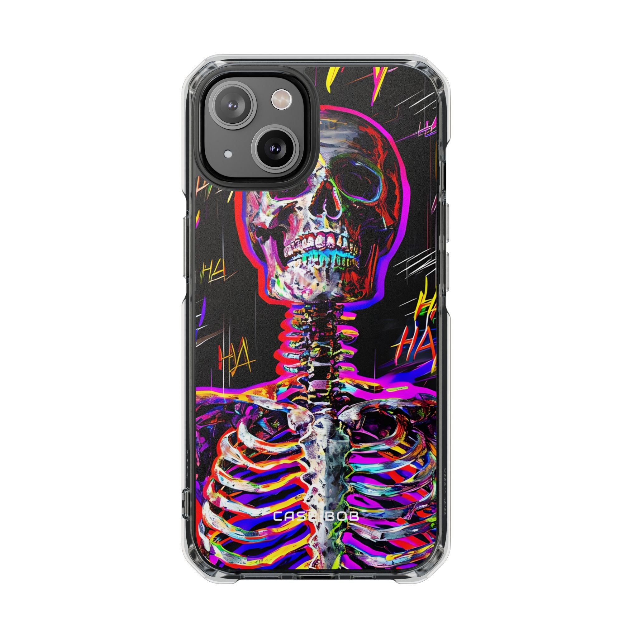 Neon Skeleton Laugh iPhone 14 Case - Impact