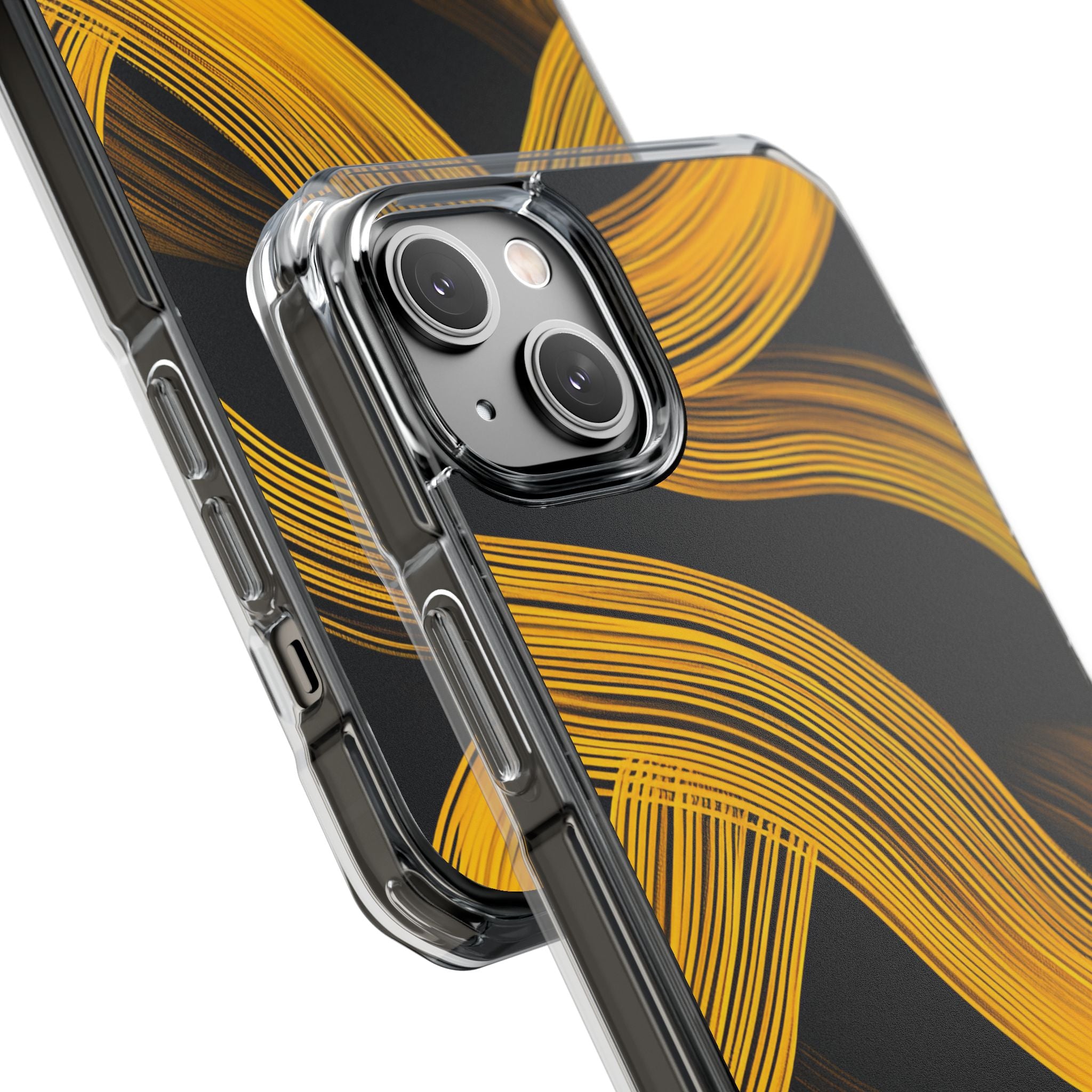 Yellow Flow Lines iPhone 14 - Impact Clear+