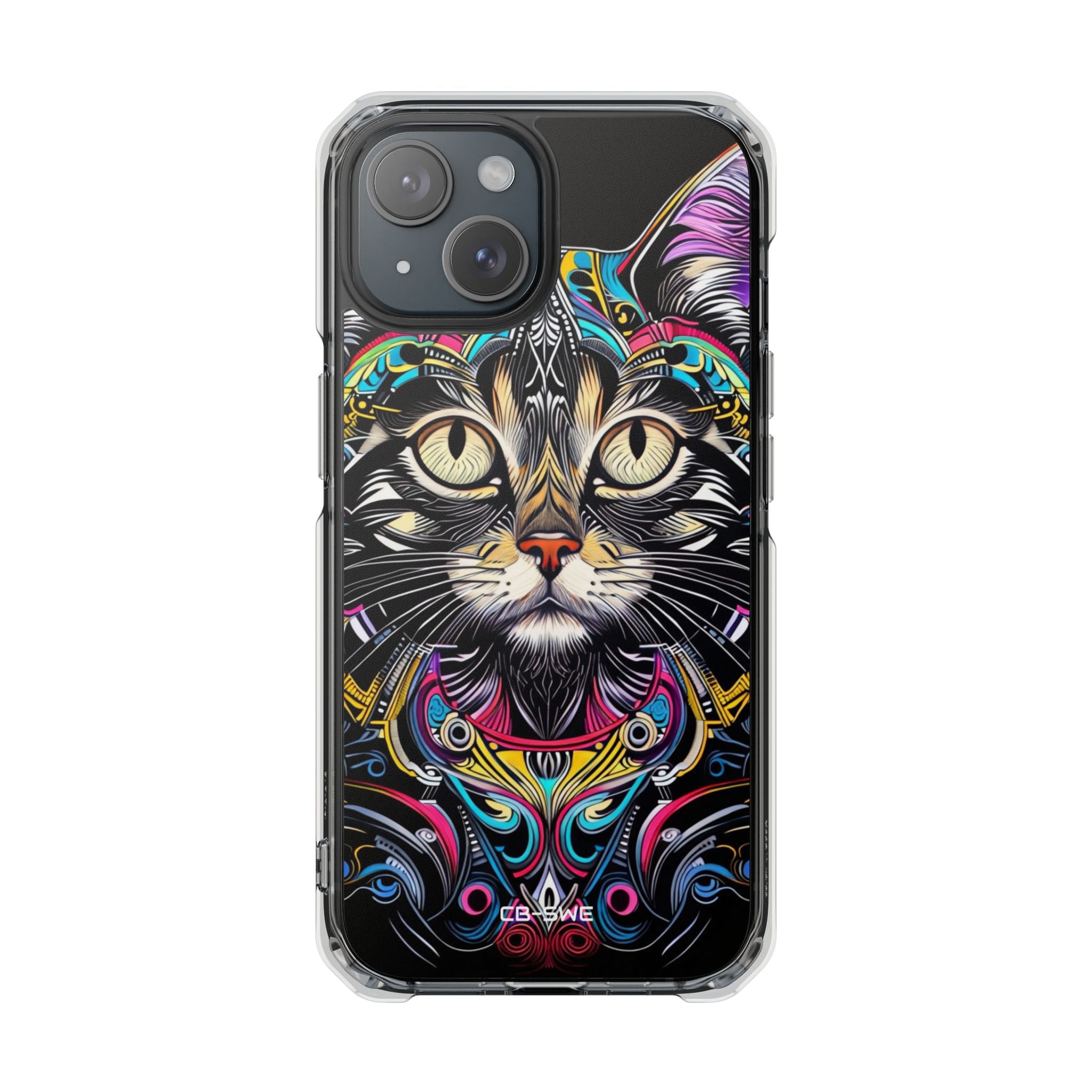 Psychedelic Cat Mirage iPhone Case - Impact