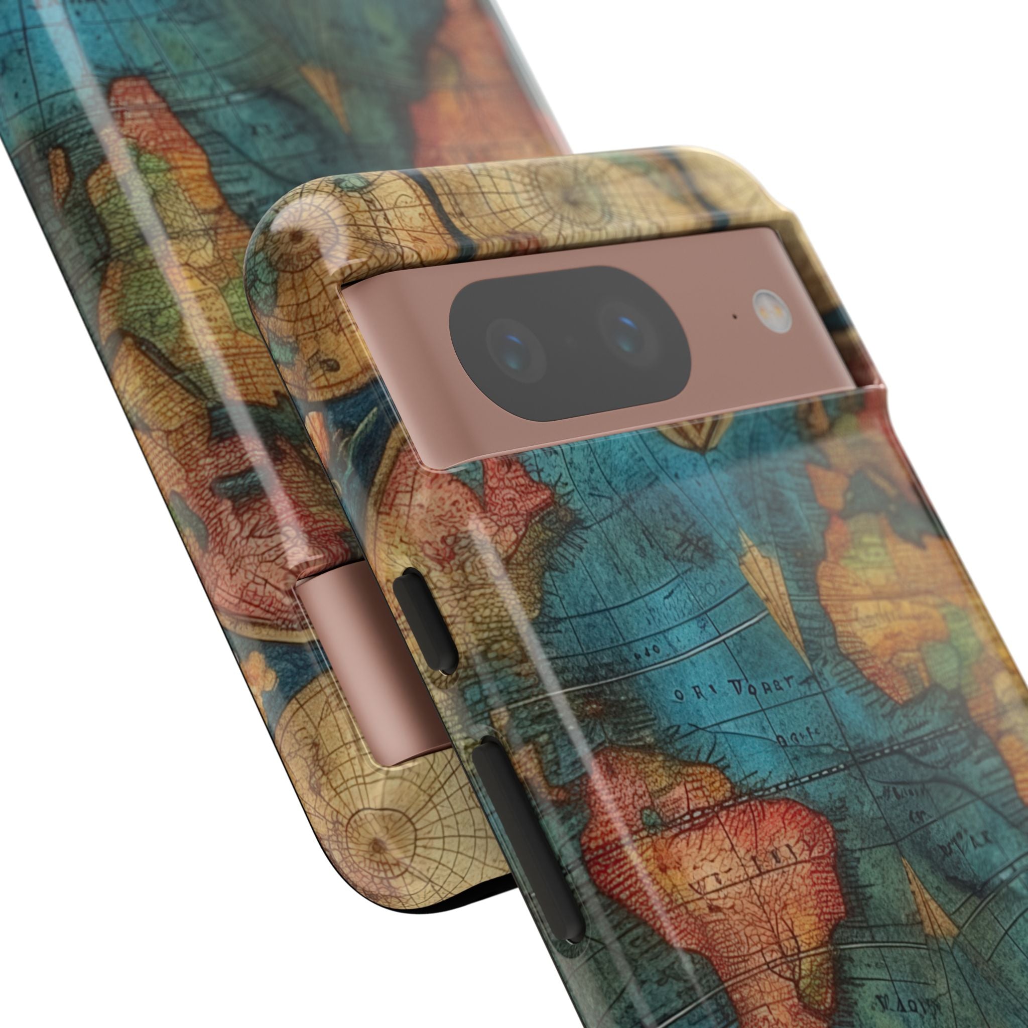 Vintage World Map Google Pixel 8 - Tough