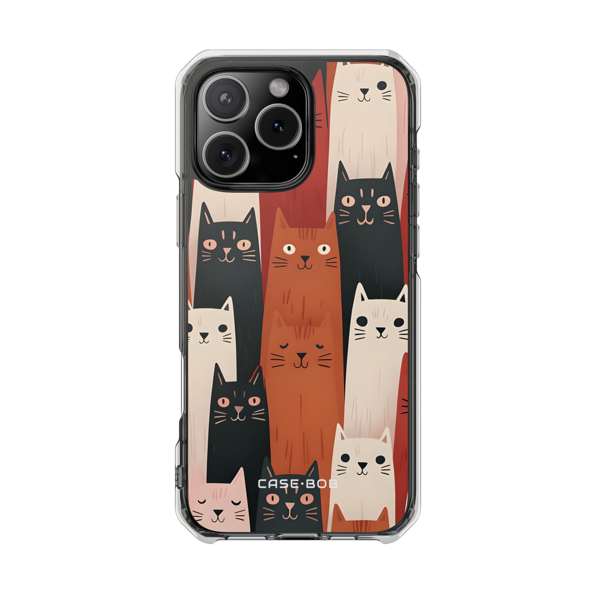 Elongated Cats Black iPhone 16 Pro Max Case - Impact