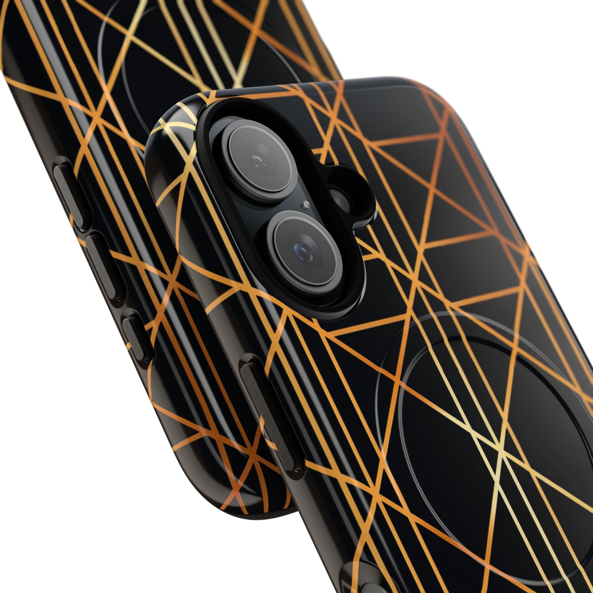 Golden Geometric Elegance iPhone 16 - Tough+