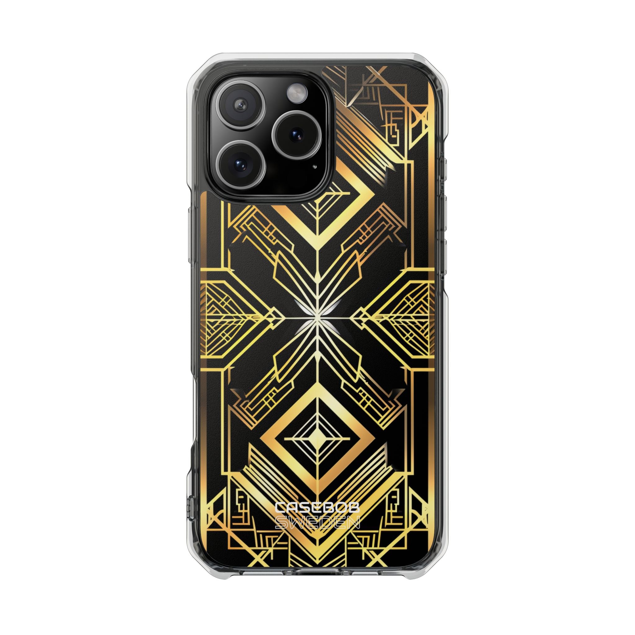 Golden Geometric Symphony iPhone 16 - Impact Clear+