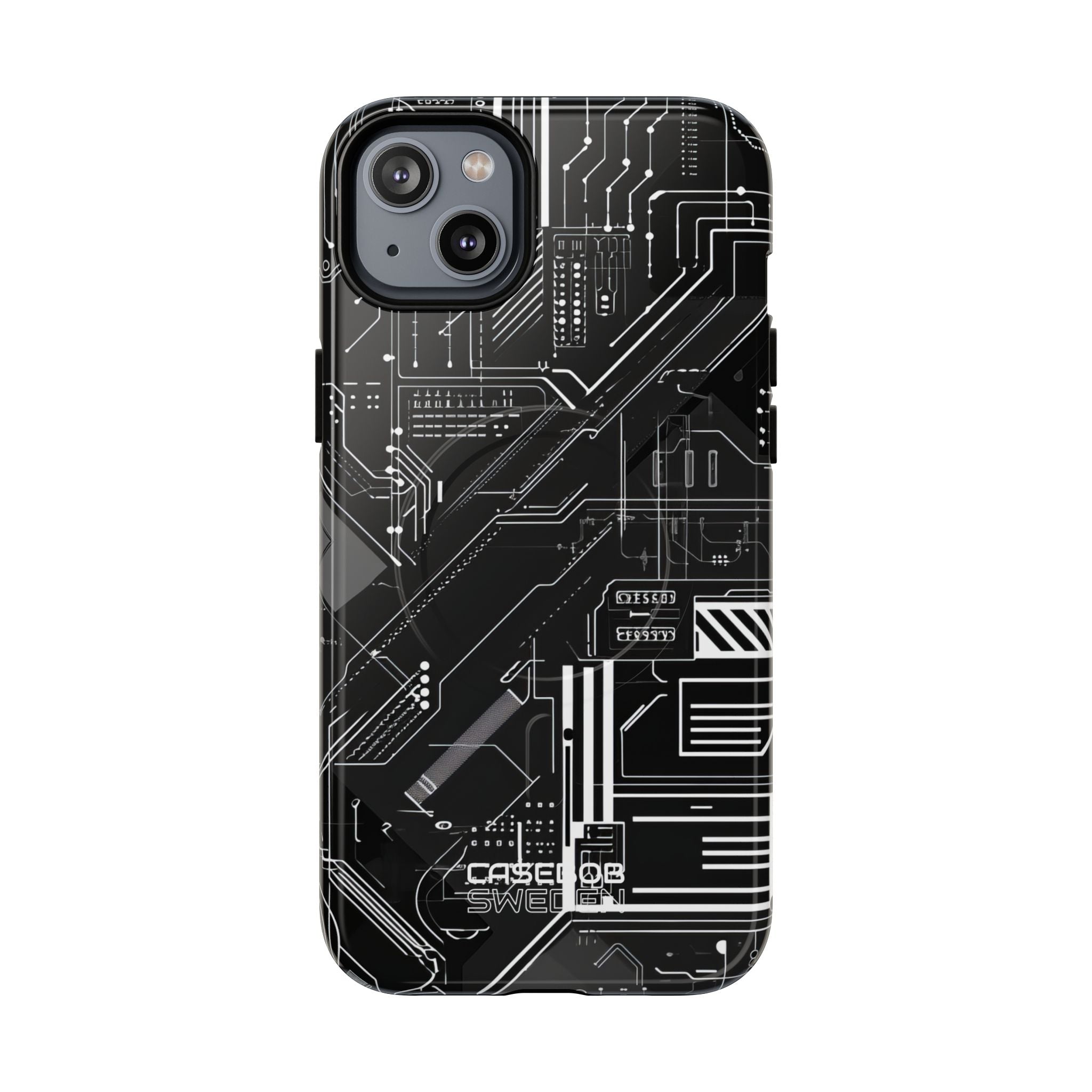 Futuristic Circuit Grid iPhone 14 - Tough+