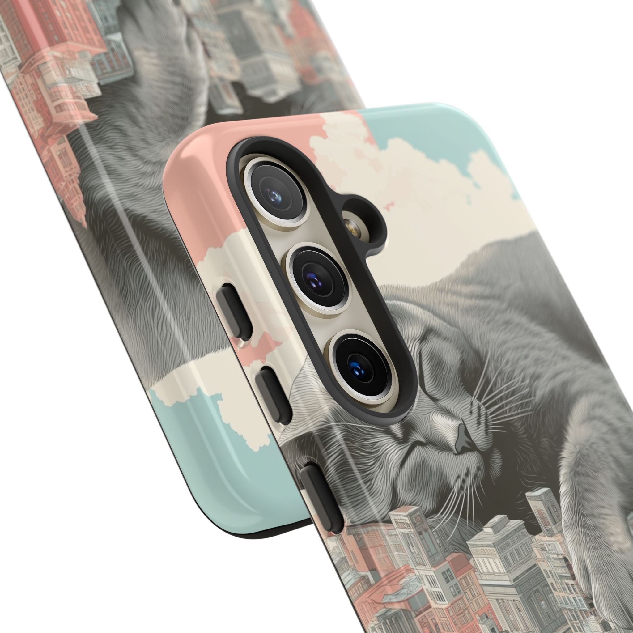 Cat Rests Over City - Samsung Case