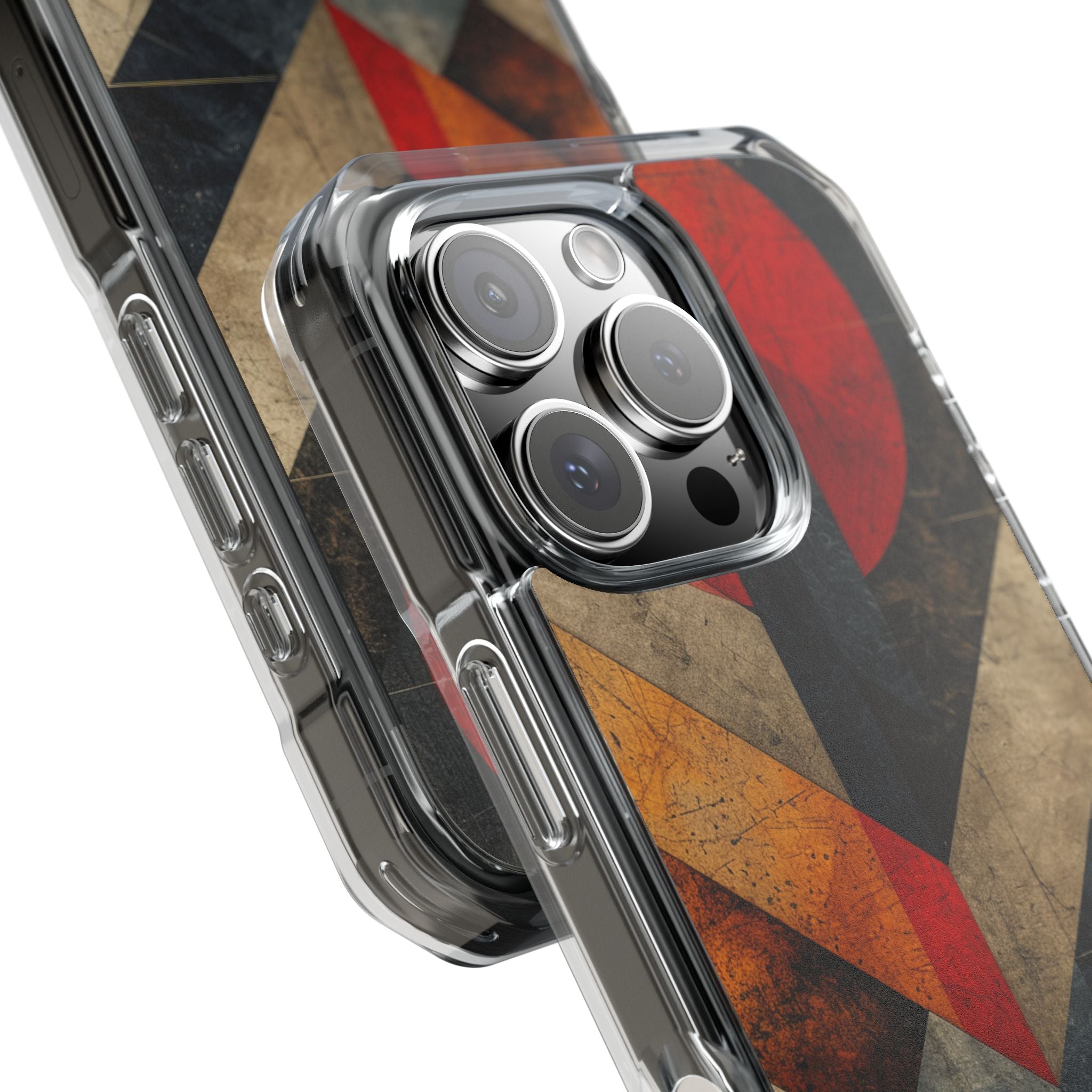 Crimson Circle Geometry iPhone 16 - Impact Clear+