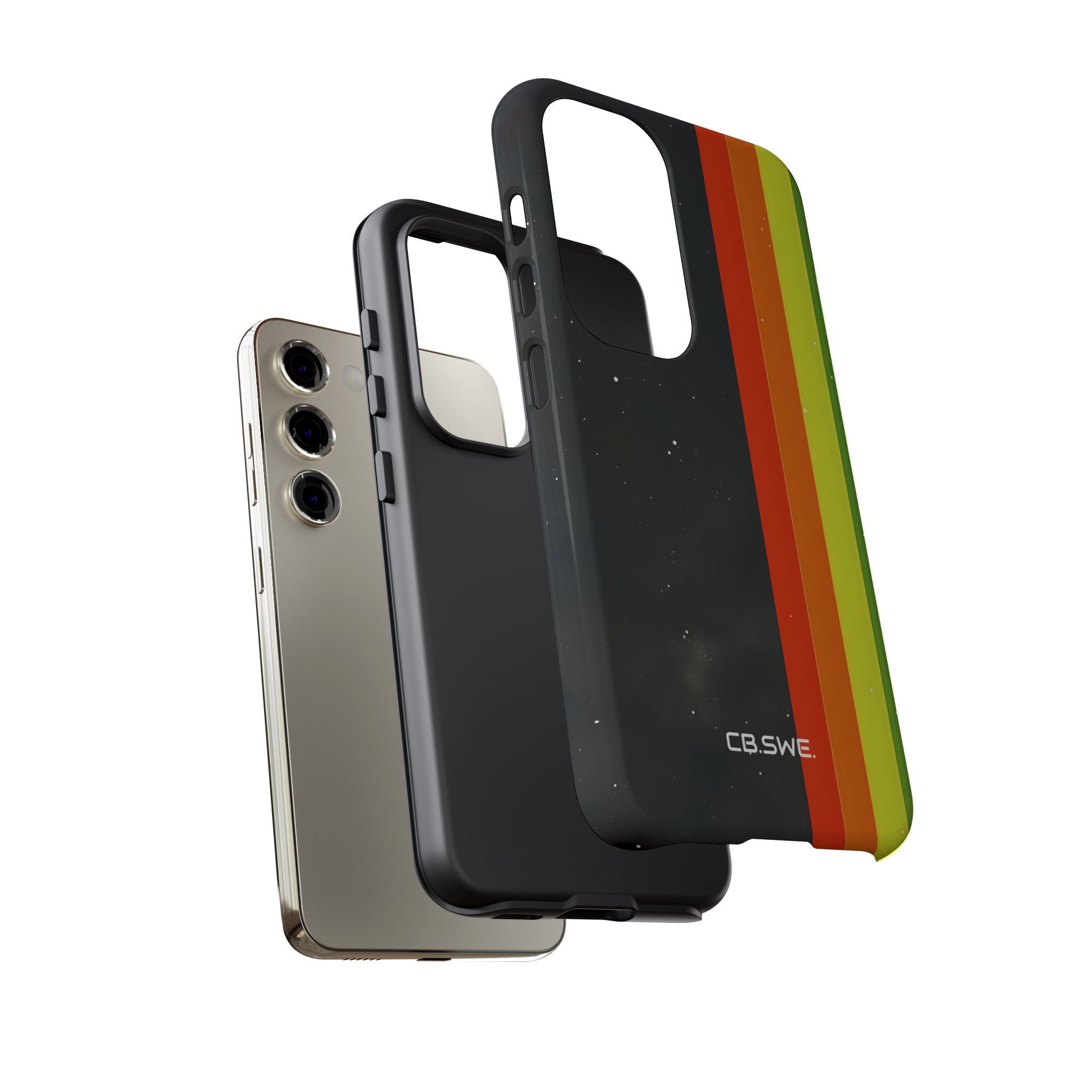 Vibrant Vertical Stripes Against Cosmic Black Samsung S23 - Tough