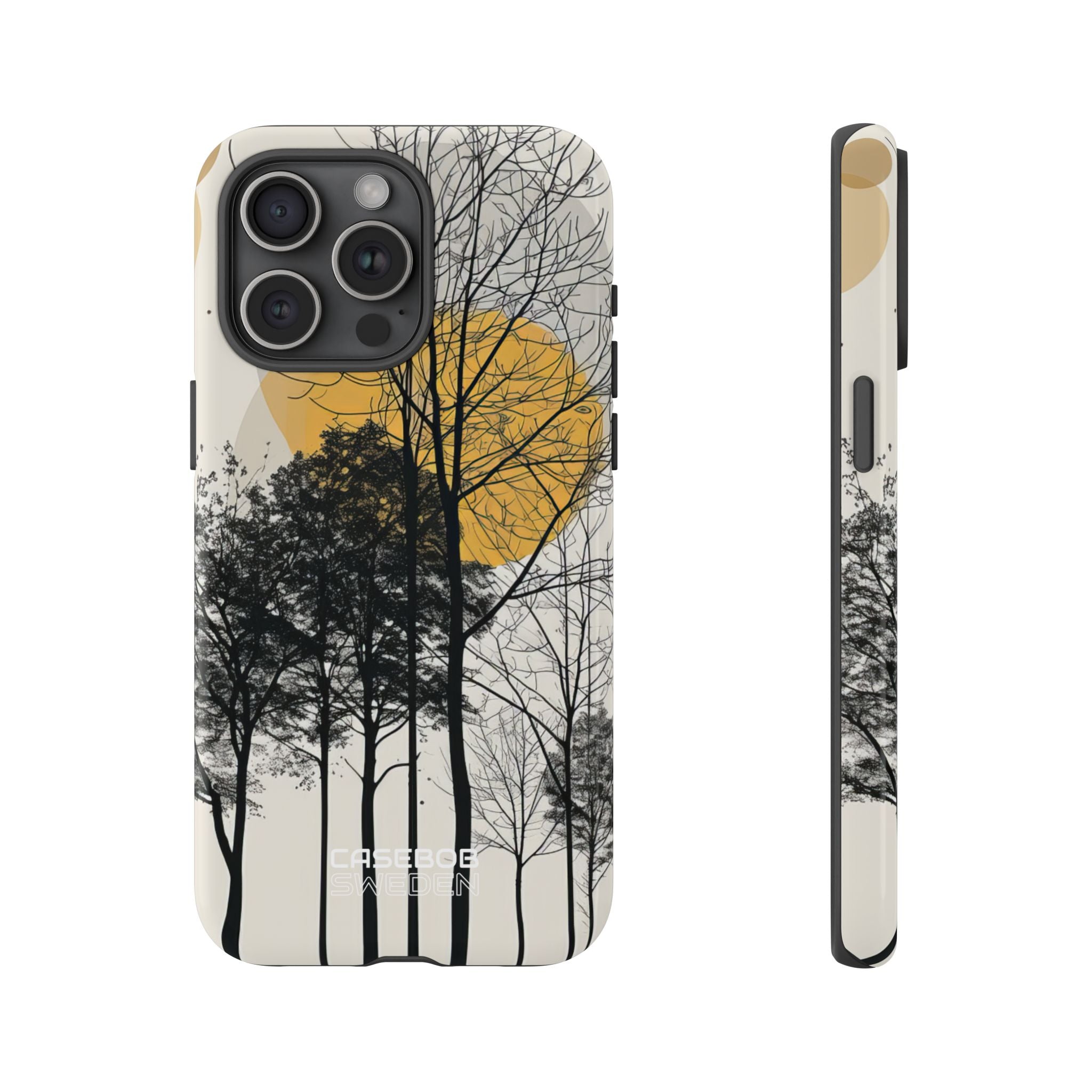Sagome dorate della foresta iPhone 15 - Tough