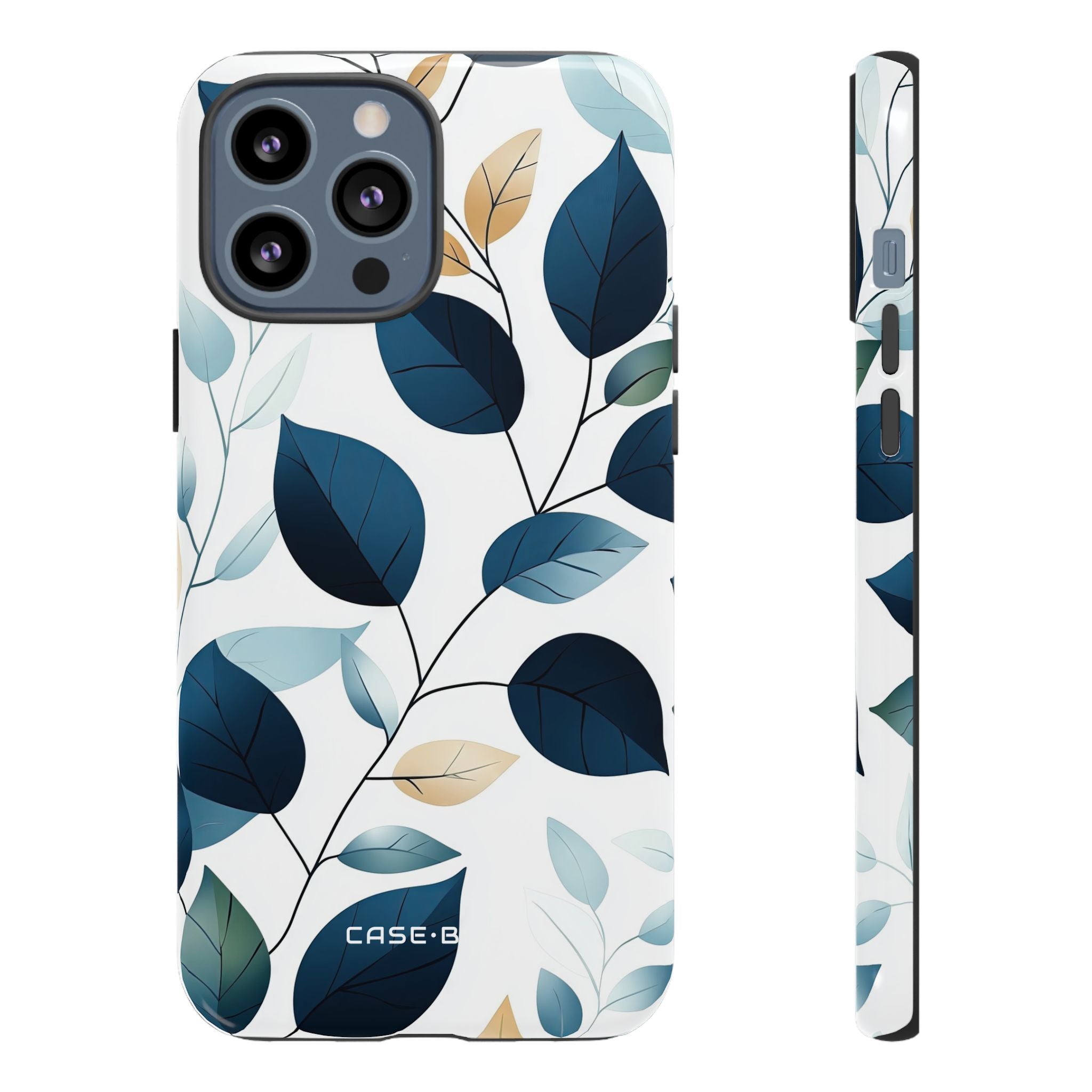 Navy Leaf Veins iPhone 13 Pro Max Case - Tough