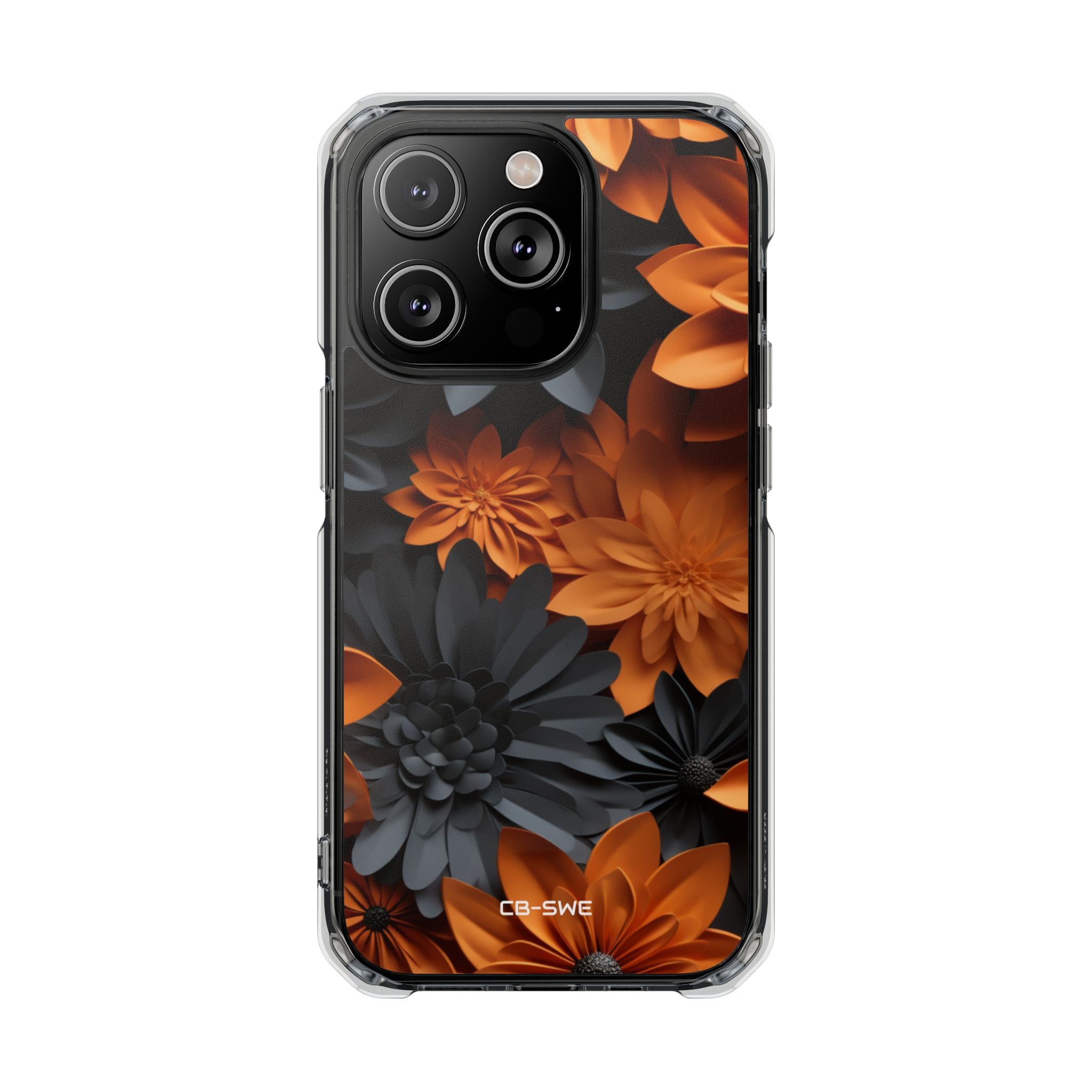 Graphical Orange Florals iPhone Case - Impact