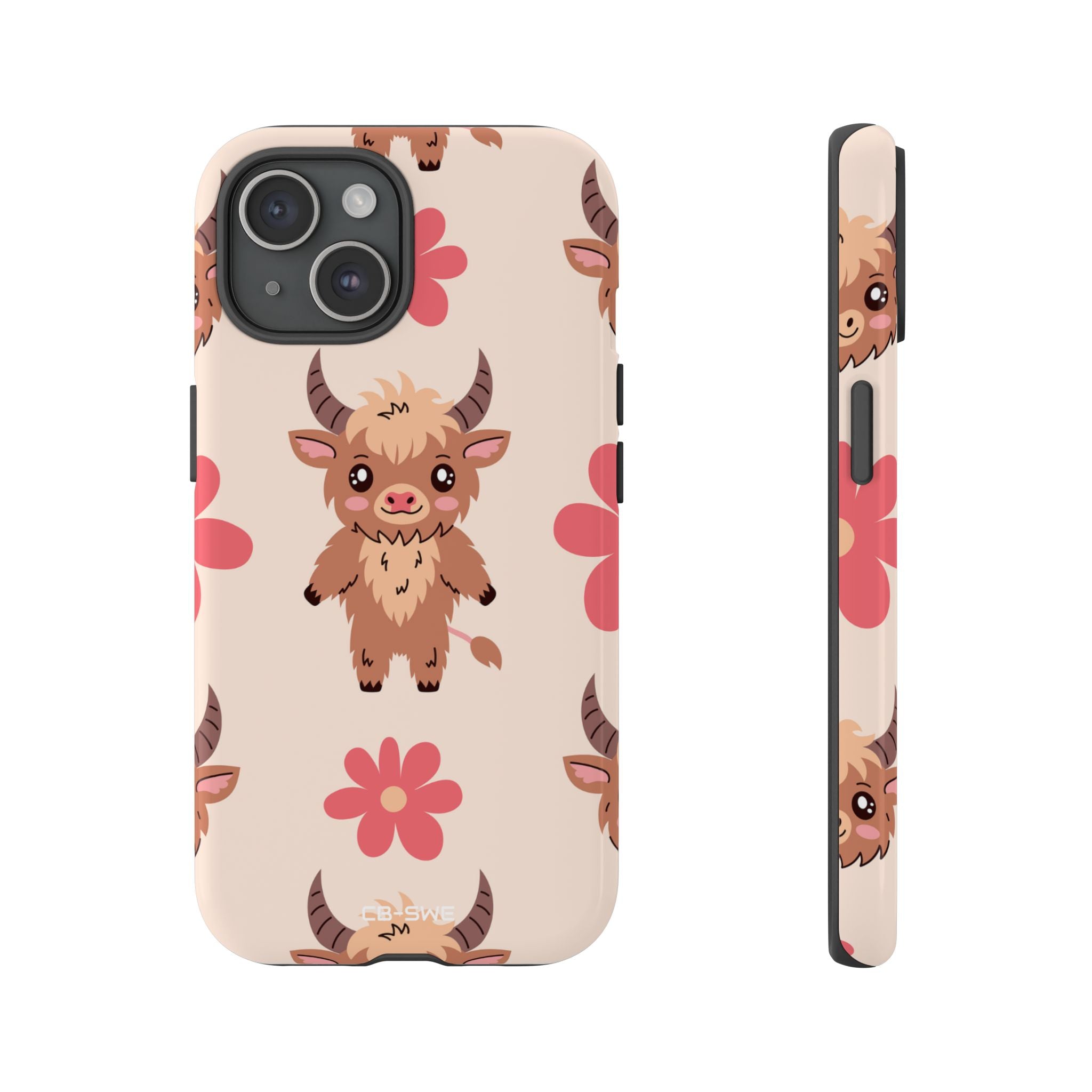 Cute Cattle & Flowers - iPhone Case