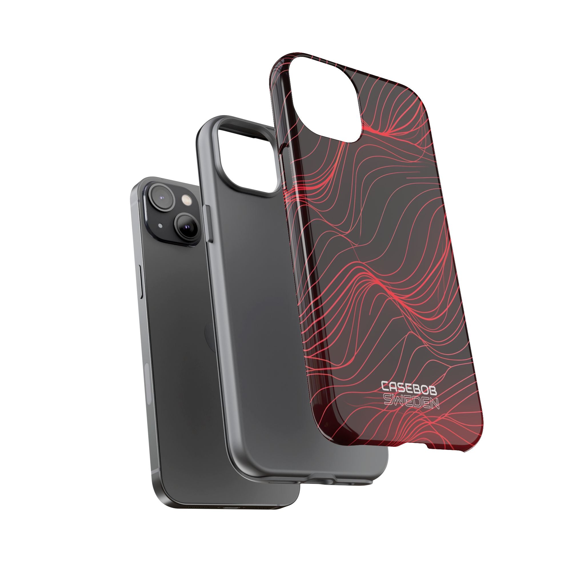 Crimson Waveform Flow iPhone 14 - Tough