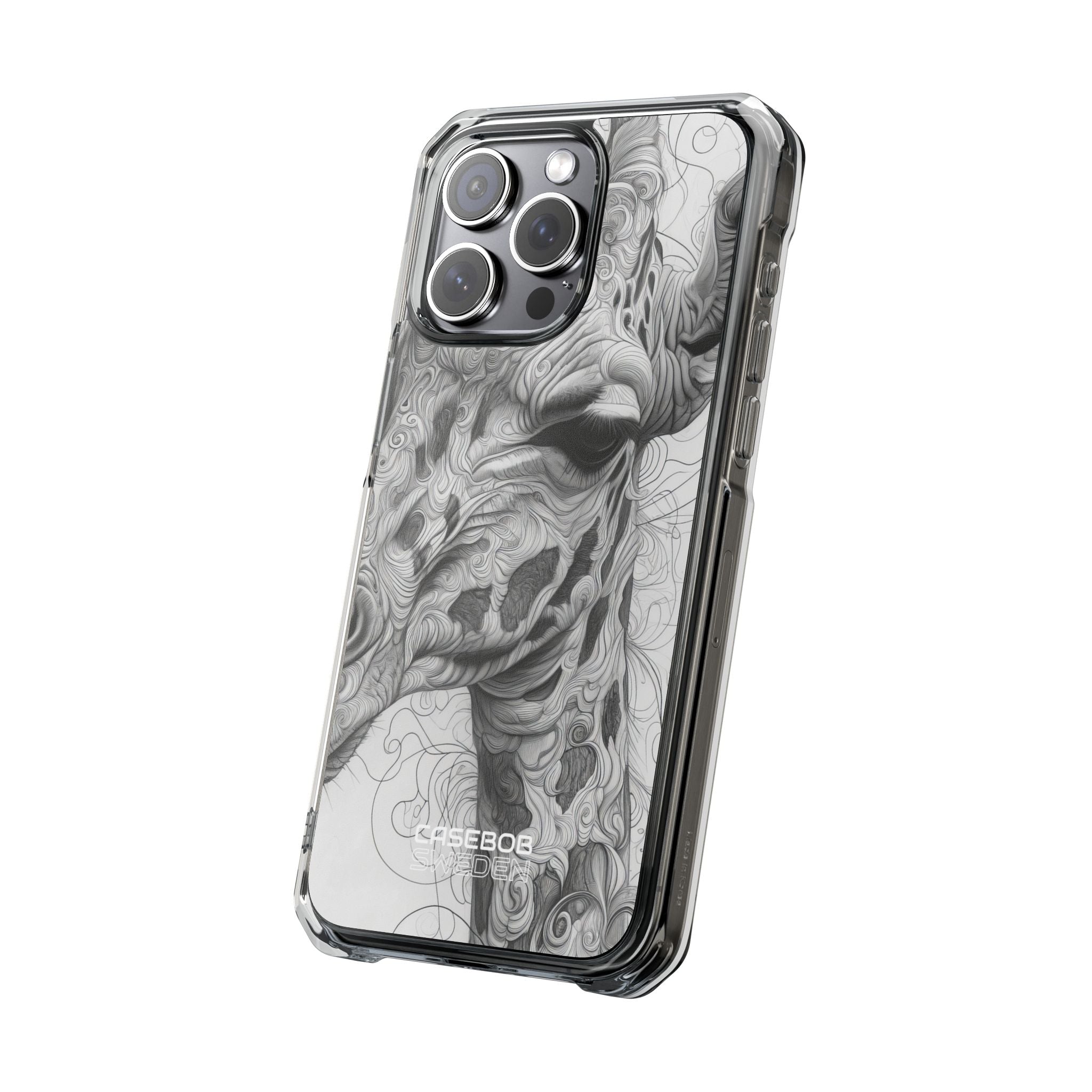 Swirling Giraffe Art iPhone 15 - Impact Clear+