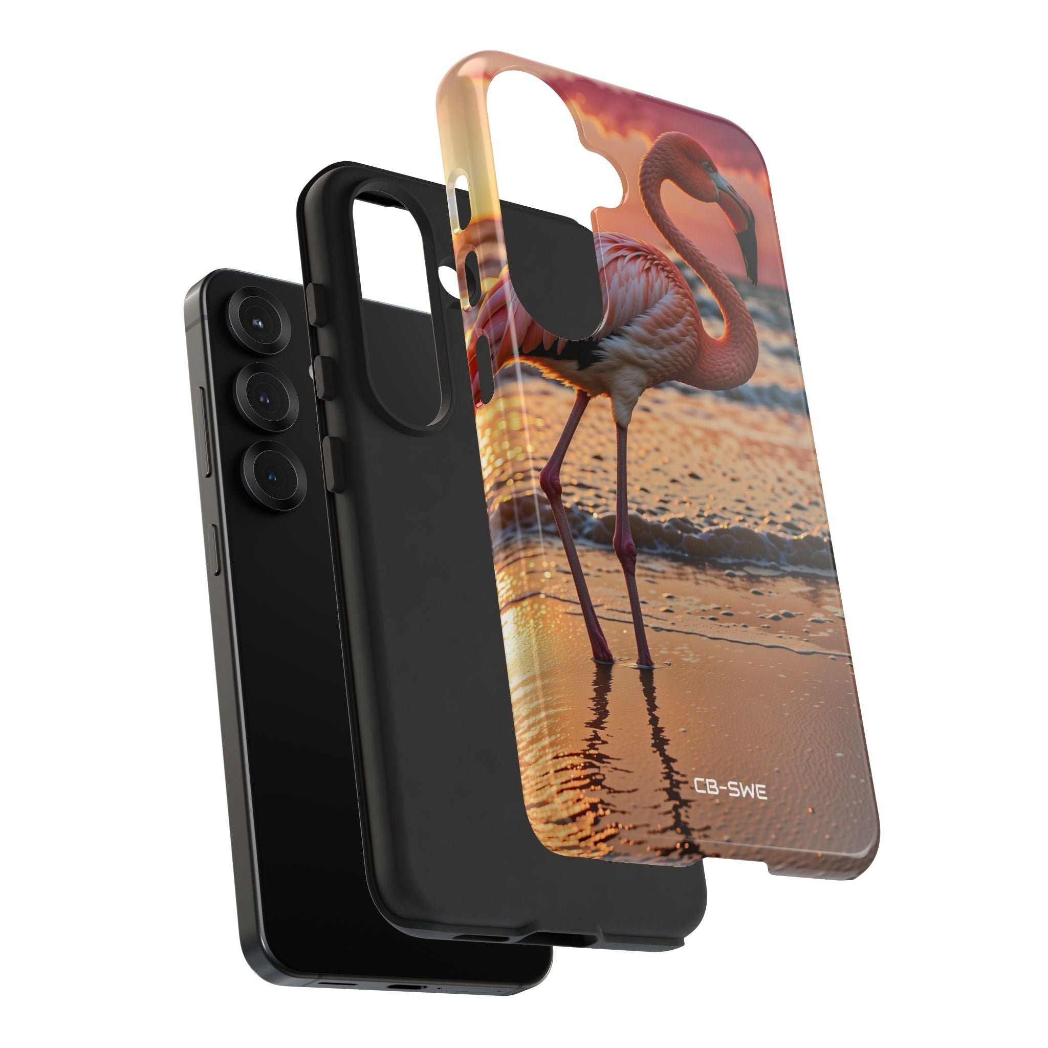 Sunset Flamingo Stand - Samsung Case
