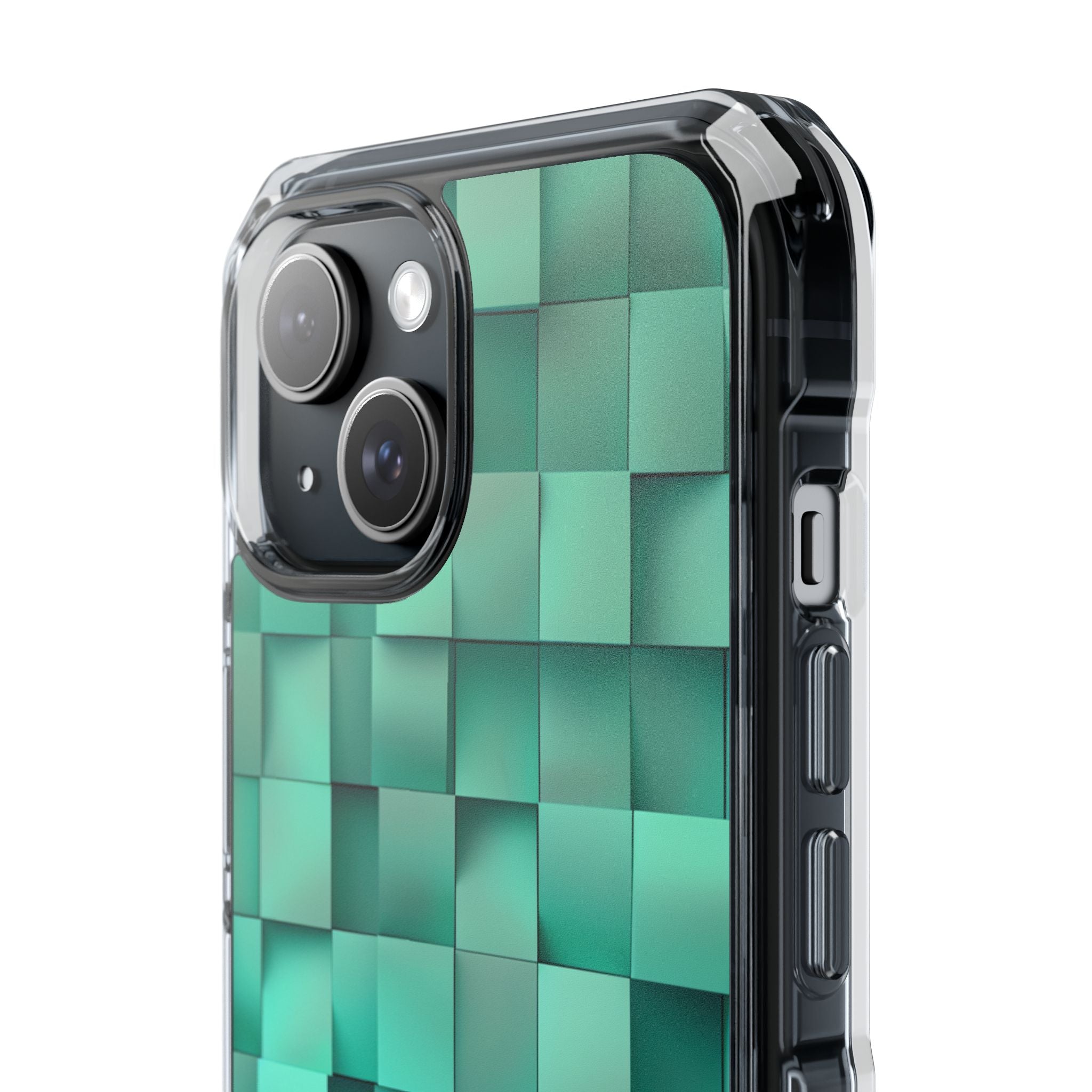 Folded Blue Squares iPhone 15 - Impact Clear+