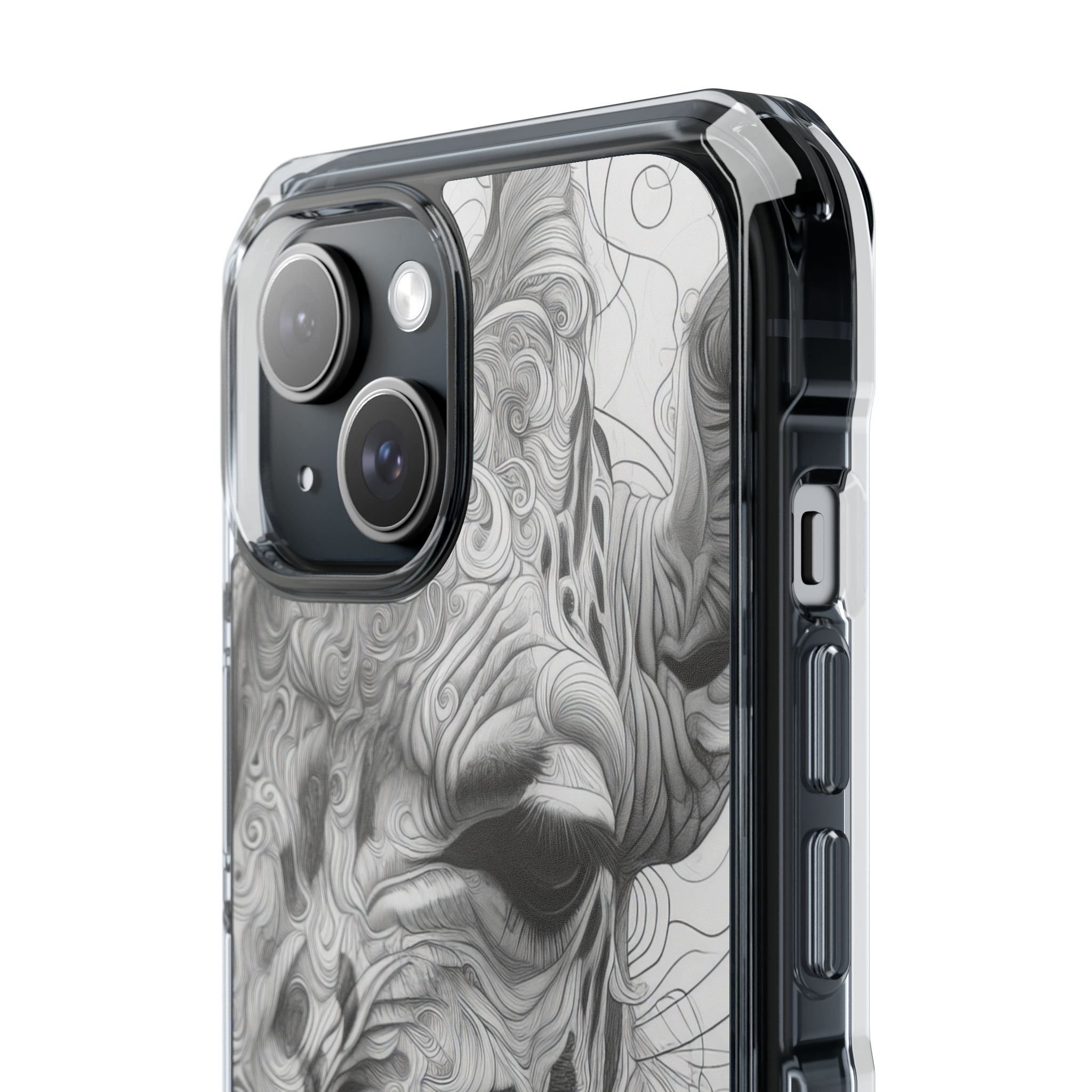 Swirling Giraffe Art iPhone 15 - Impact Clear+