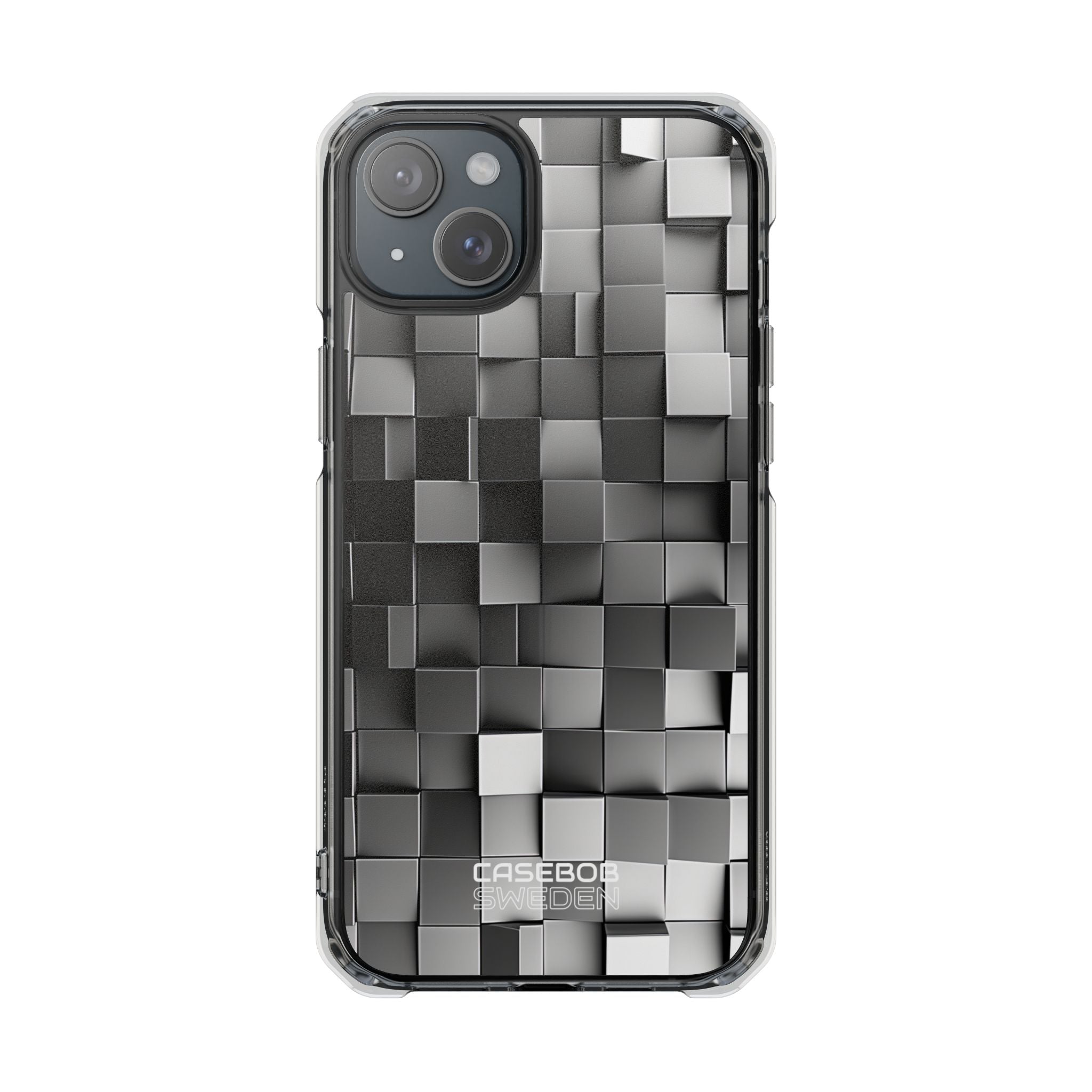 Monochrome Cube Depth iPhone 15 - Impact Clear+