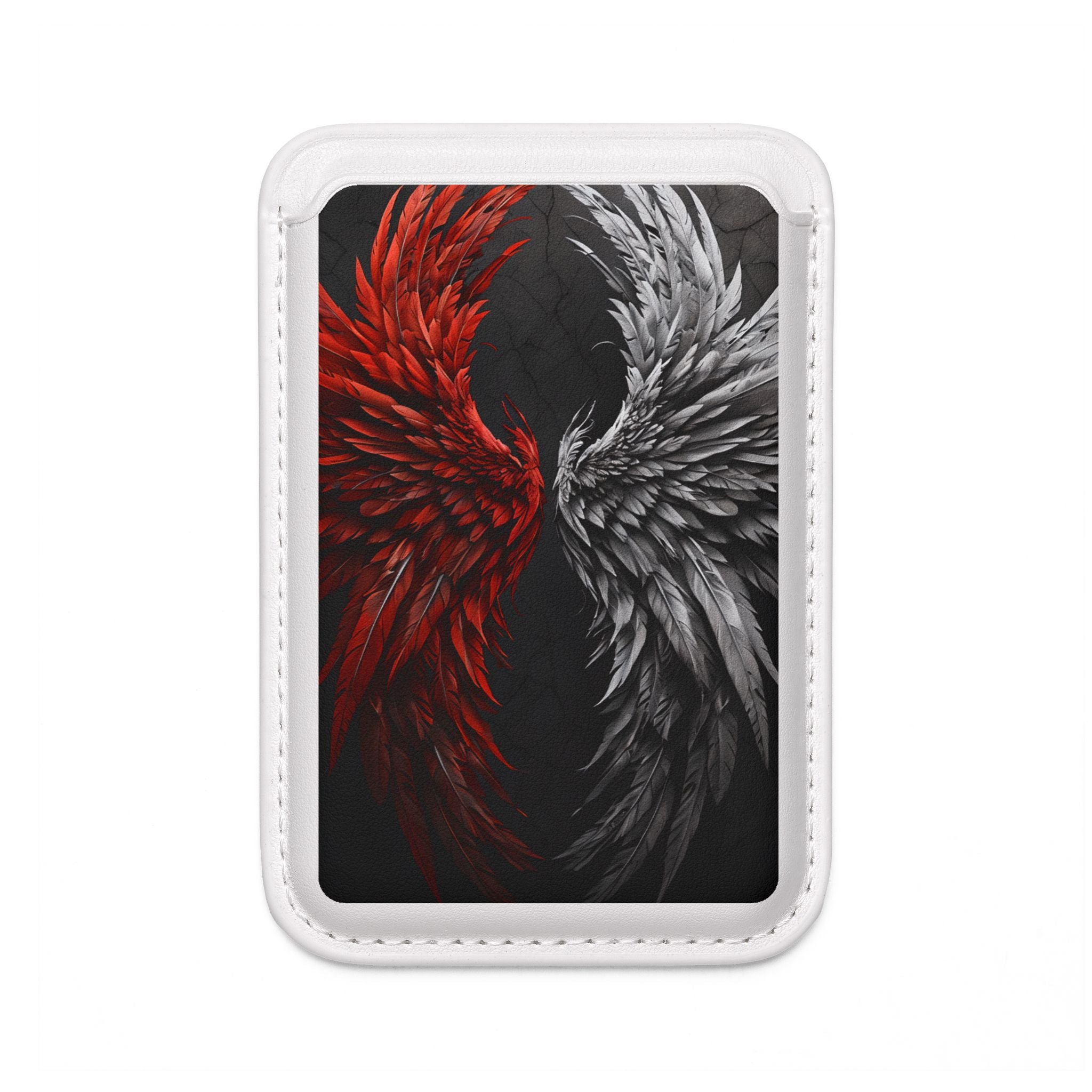 Crimson Silver Wings Wallet – MagSafe Ready