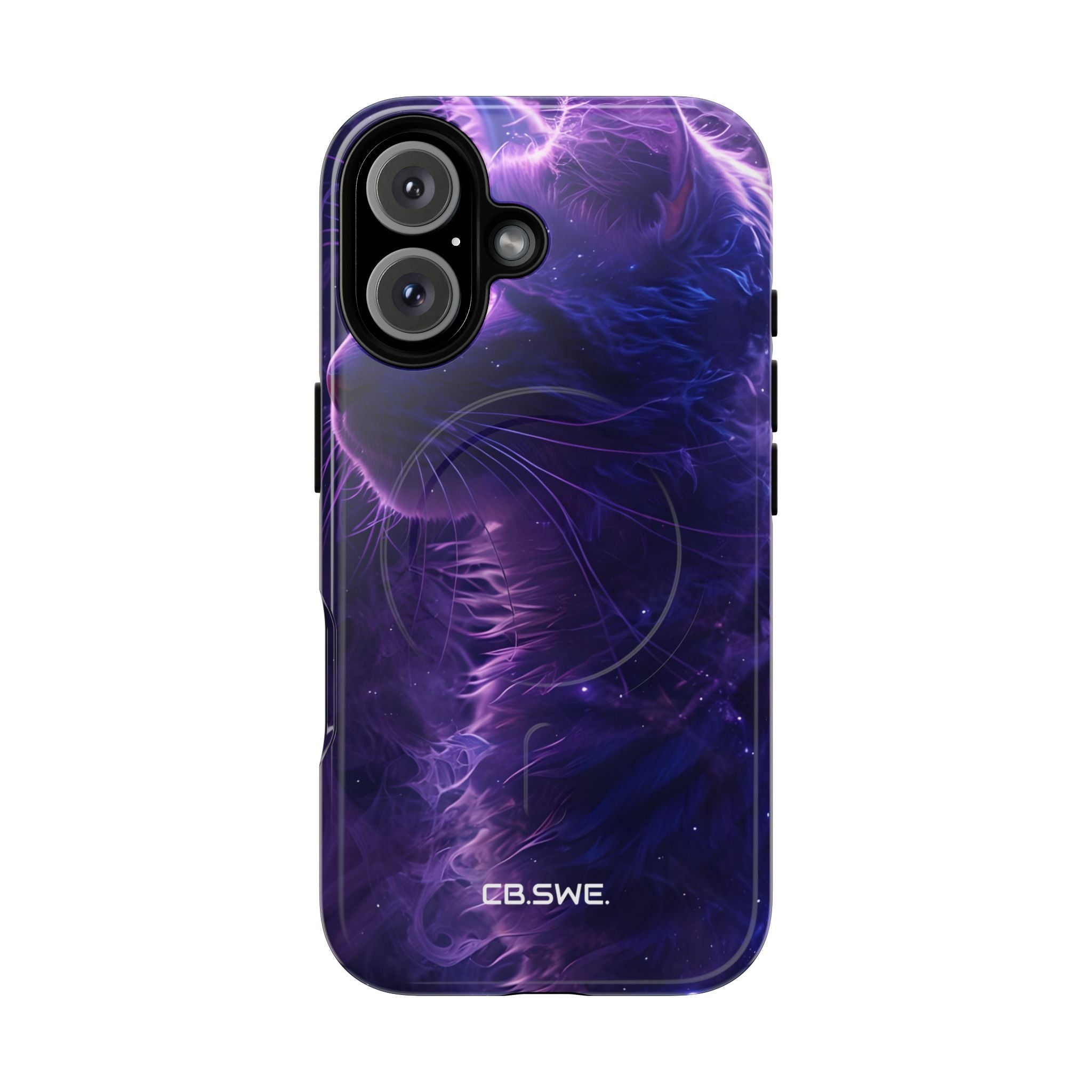 Cat with Cosmic Glow and Mystical Swirls iPhone 16 - Tough+