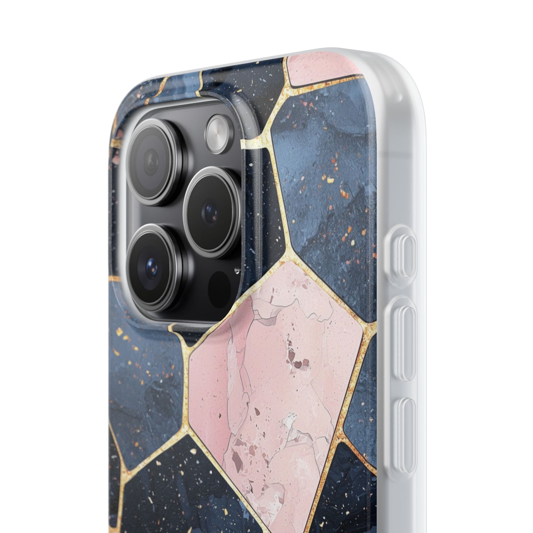 Golden Mosaic iPhone 15 Pro Case - Soft