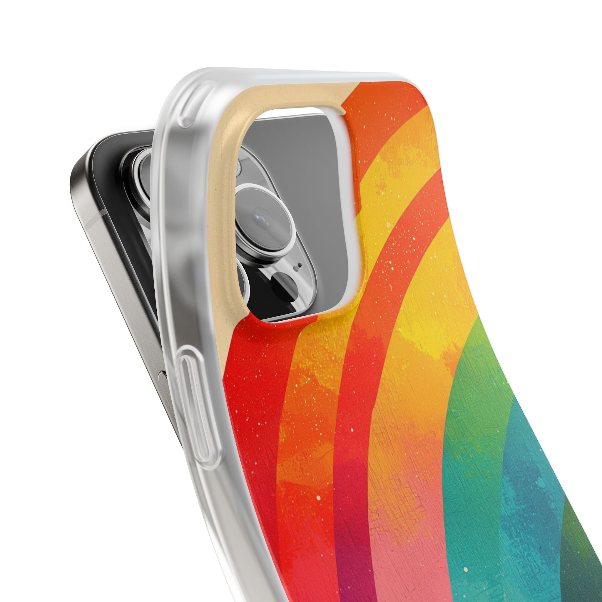 Textured Rainbow Arc iPhone 16 Pro Max Case - Soft
