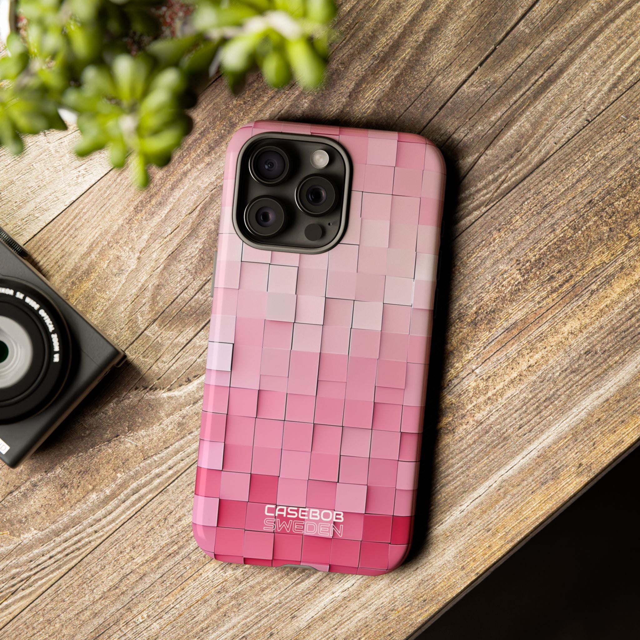Bagliore a mosaico rosa iPhone 15 - Tough