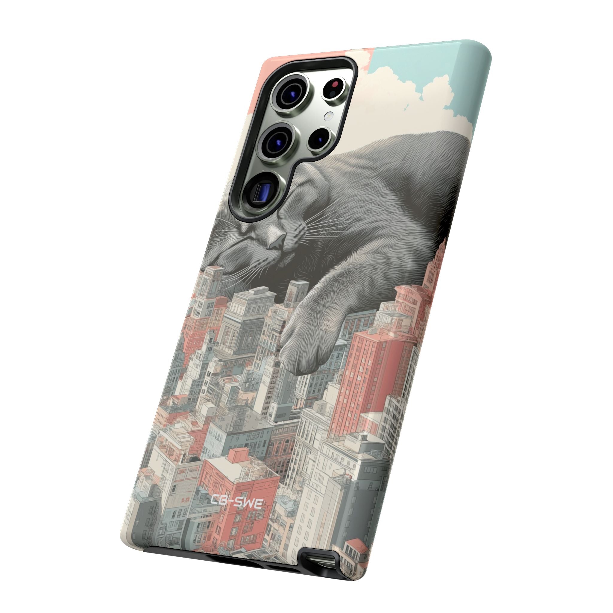 Cat Rests Over City - Samsung Case